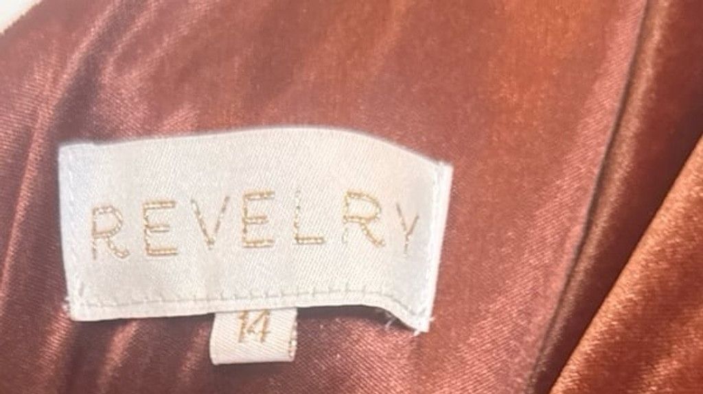 Other NWOT Revelry Velvet feel brown maxi cocktail dress gown 14 Size XL / US 12-14 / IT 48-50 - 6 Thumbnail