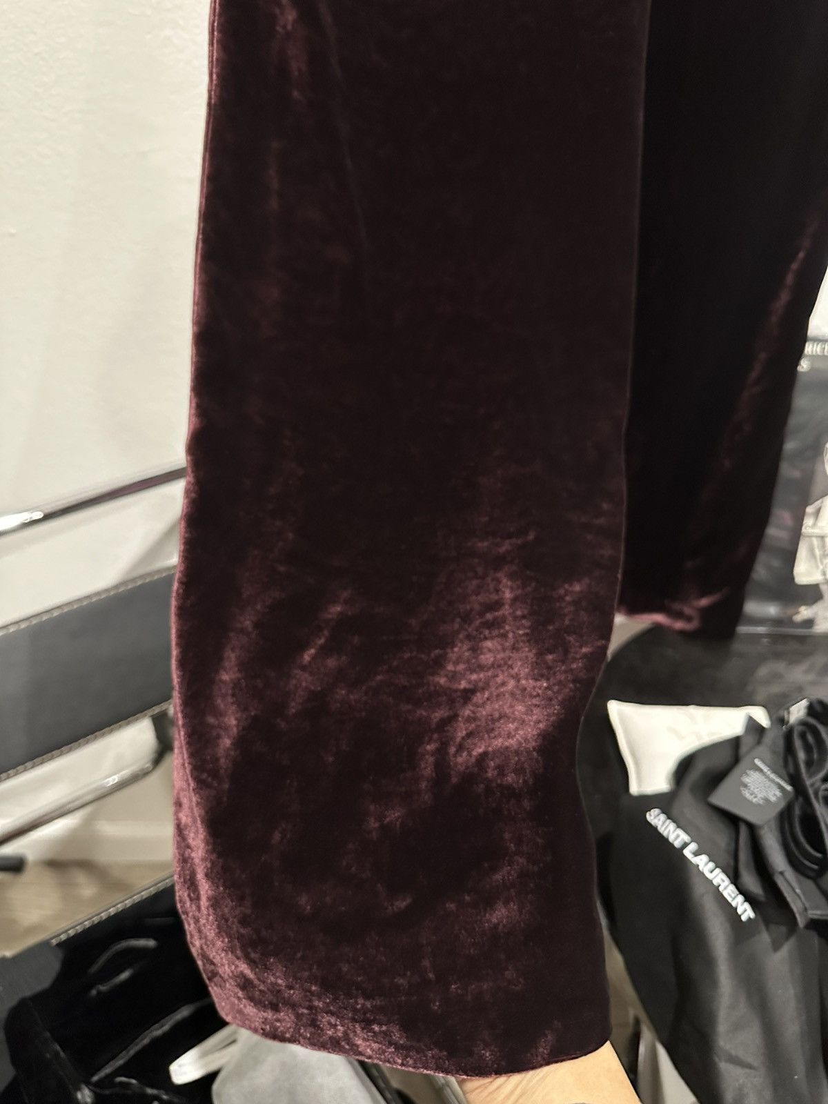 Saint Laurent Paris $1390 BNWT Velour Wide Legged Pants 32 Size US 32 / EU 48 - 3 Thumbnail