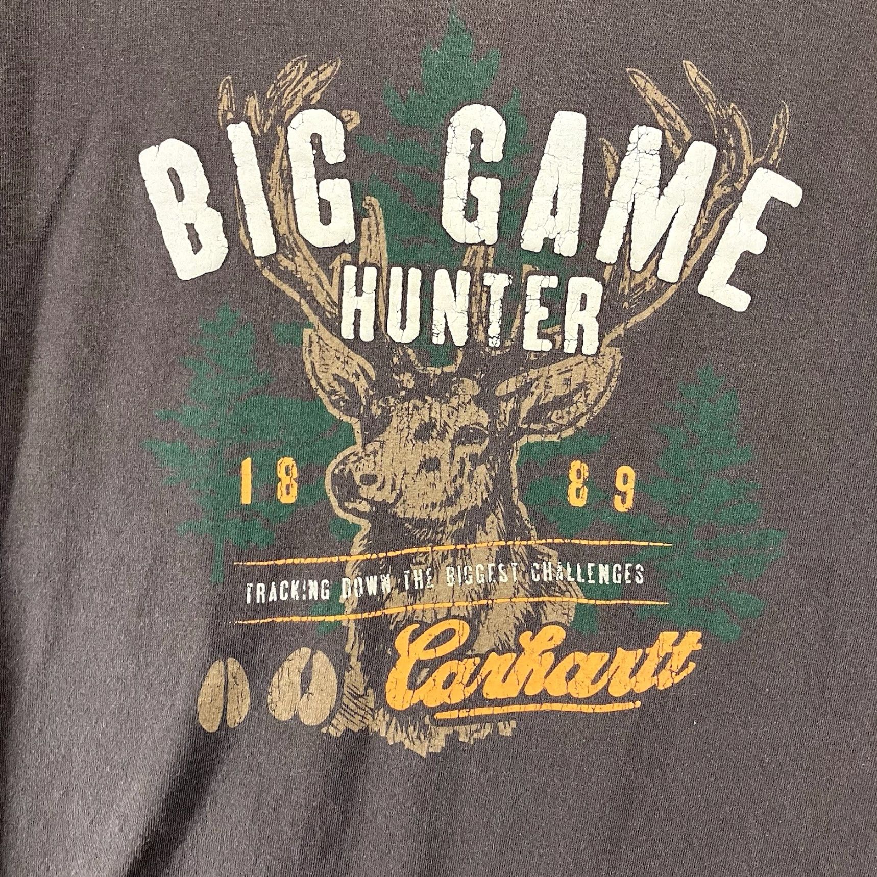 Carhartt VINTAGE Carhartt Mens Brown 2XL Long Sleeve T-Shirt Graphic Front Deer Logo Crew Neck Size US XXL / EU 58 / 5 - 3 Thumbnail