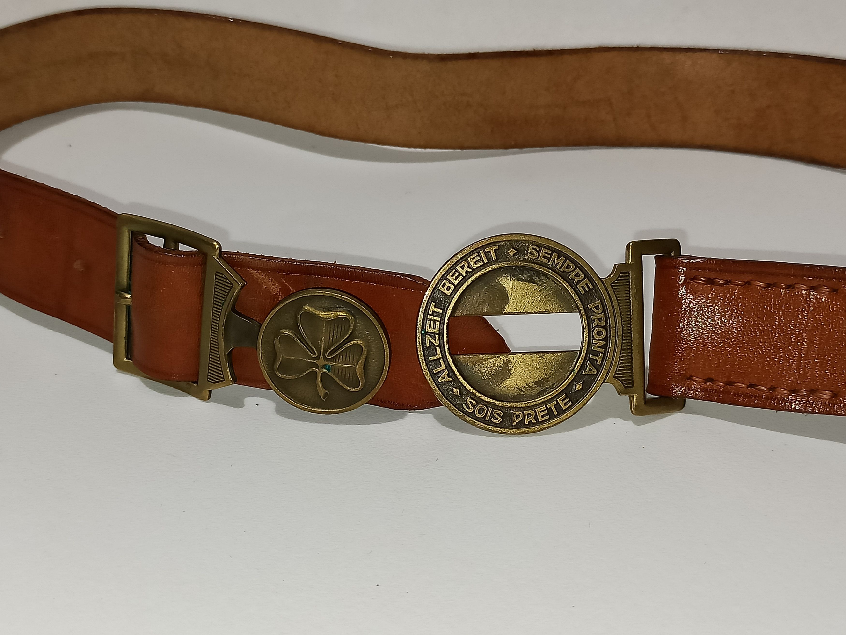 Vintage Boy Scouts Leather Vintage Belt and Buckle Size ONE SIZE - 4 Thumbnail
