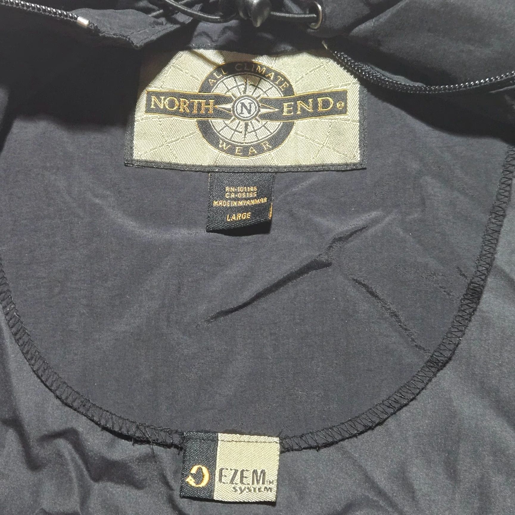 Rains North End Jacket Mens L Black Windbreaker Full Zip Polyester Mid-Length Modern Casual Size L / US 10 / IT 46 - 4 Thumbnail