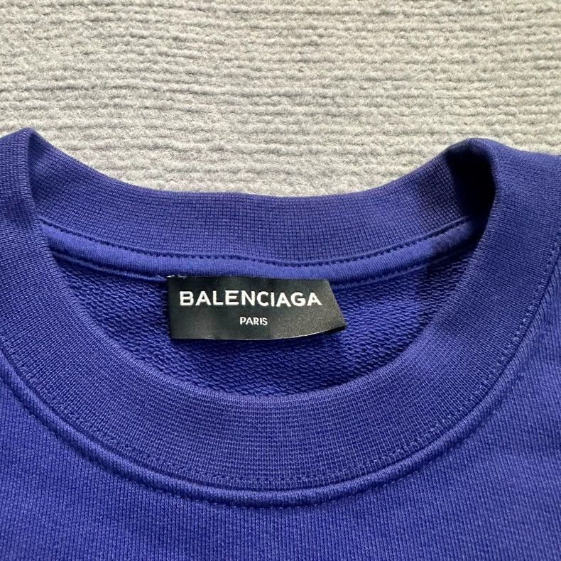 Balenciaga Balenciaga Small blue logo printed sweatshirt 2505-Nextarro Size US XS / EU 42 / 0 - 4 Thumbnail