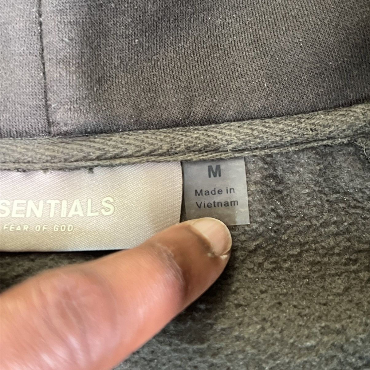 Essentials Fear of God ESSENTIALS Full Zip Up Hoodie Olive Grey Size M Size US M / EU 48-50 / 2 - 8 Thumbnail