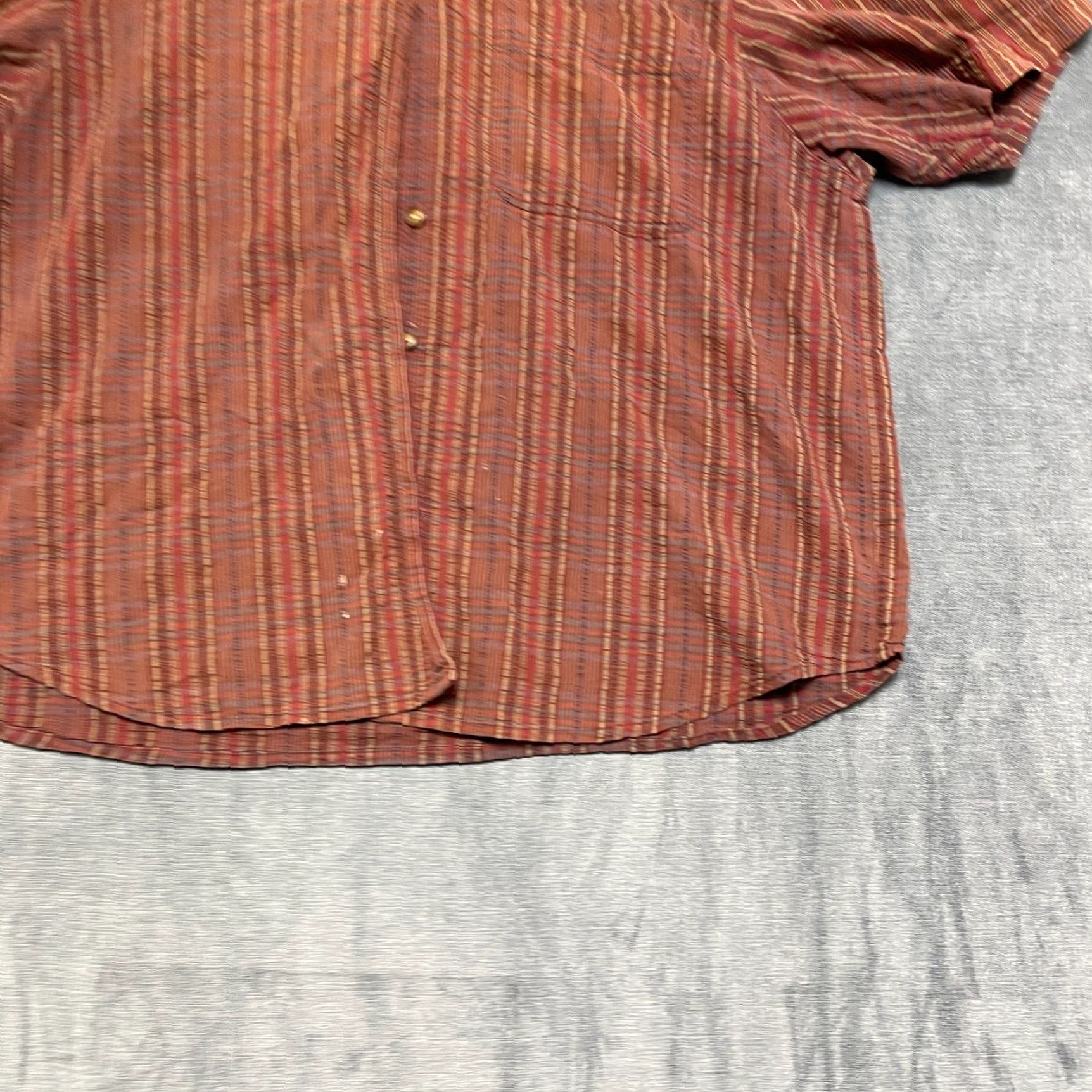 Vintage Elisabeth by Liz Claiborne Shirt Women 18 Brown Striped Cotton Button Up Size XXL / US 16-18 / IT 52-54 - 2 Thumbnail