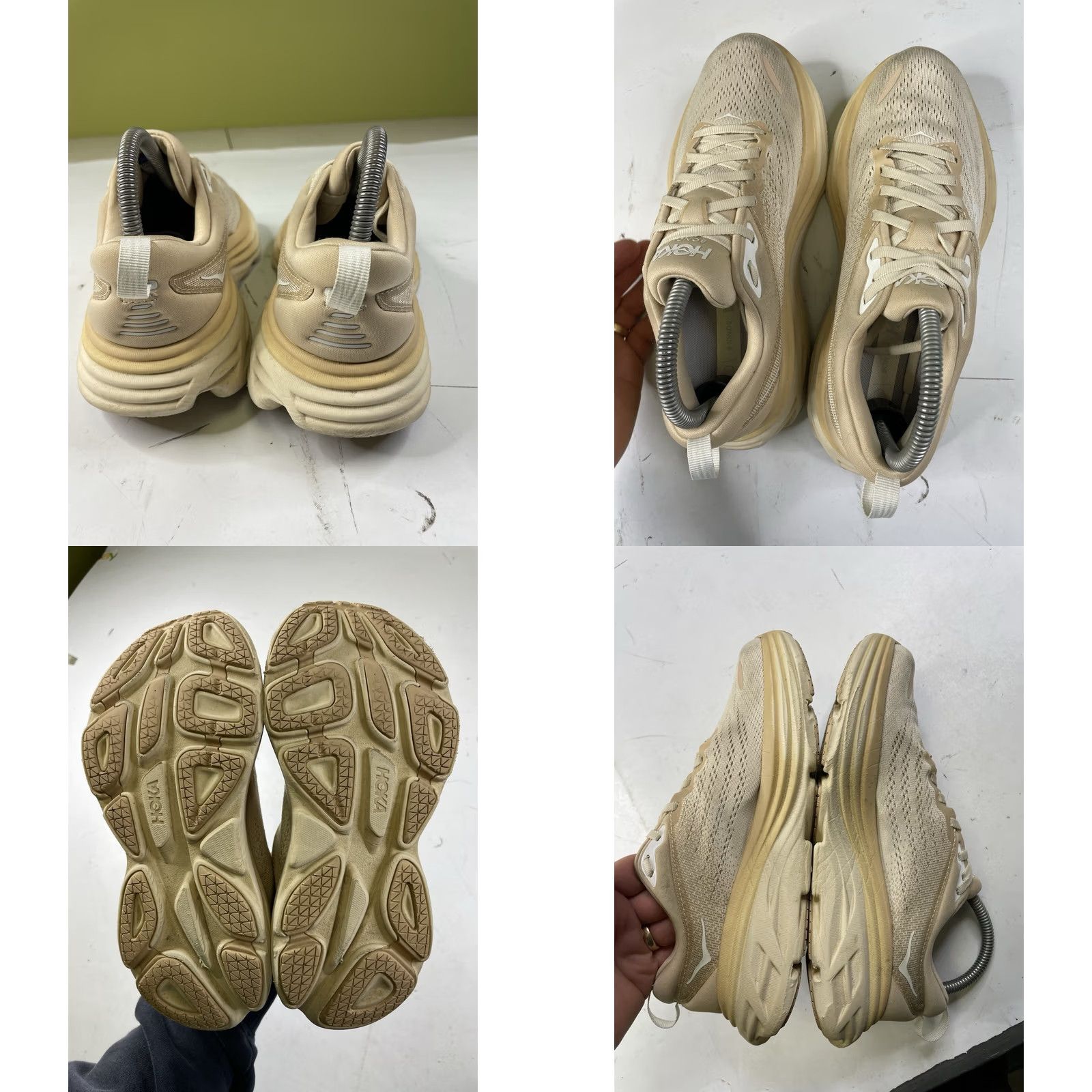 Vintage Hoka One One Bondi 8 Running Sneakers Shift Sand/eggnog Womens 7.5B Size US 8 / IT 38 - 8 Thumbnail