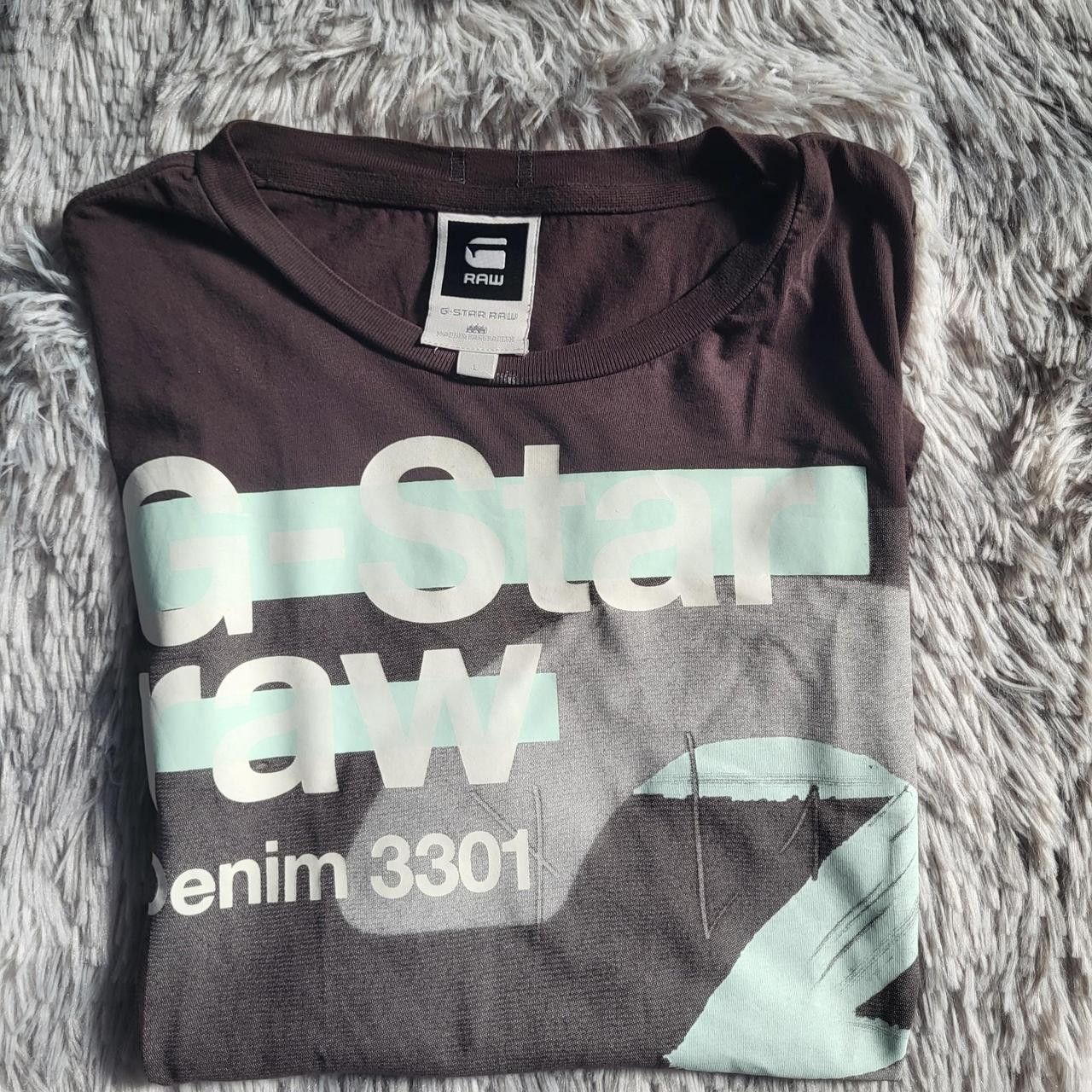 G-Star G-Star RAW Men's Grey and Brown T-shirt - Size L Size US L / EU 52-54 / 3 - 7 Thumbnail