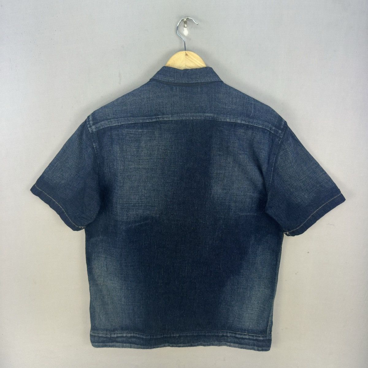 Marithe + Francois Girbaud Vintage MFG Faded Denim Short Sleeve Button Up Shirt Size US M / EU 48-50 / 2 - 5 Thumbnail