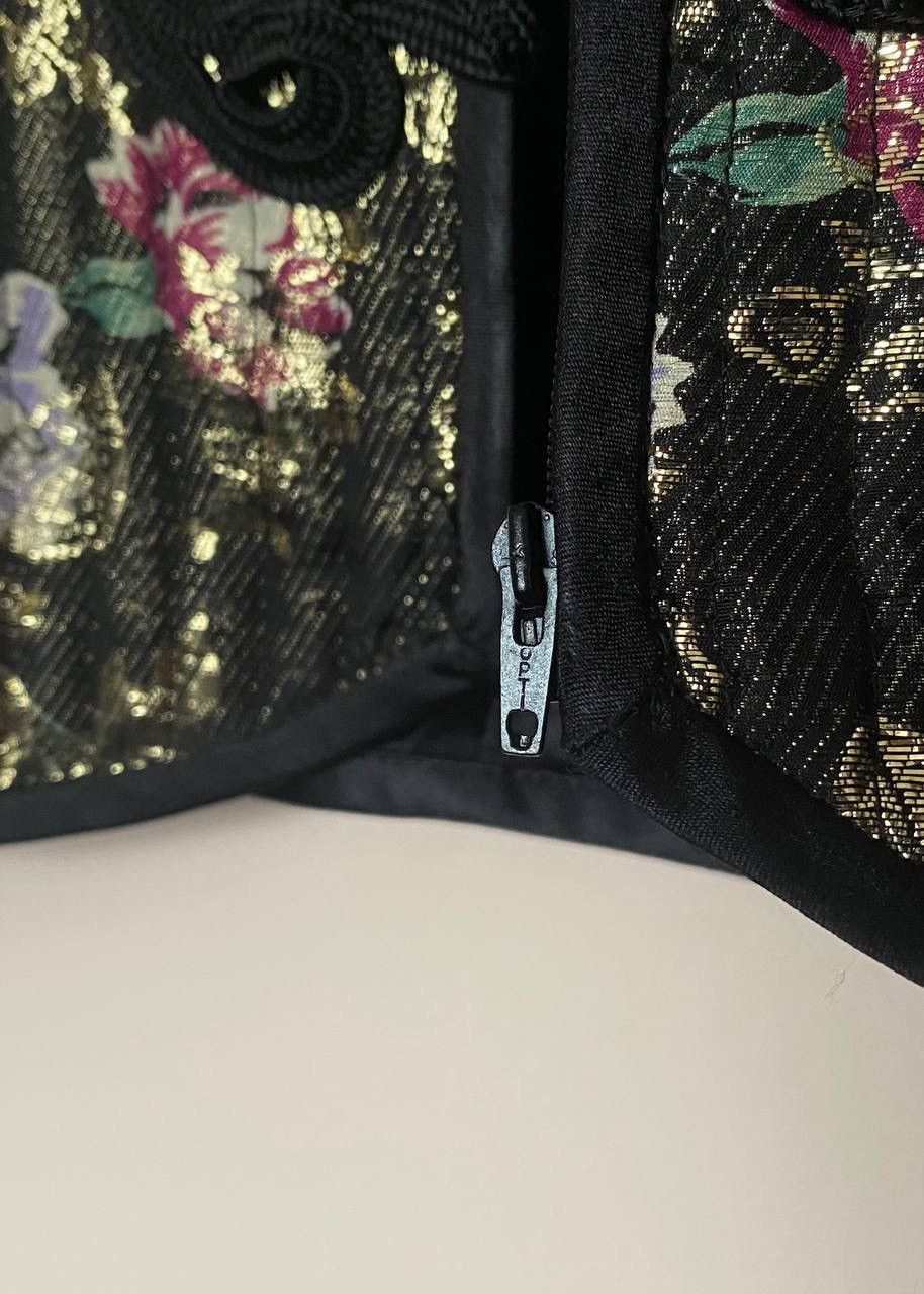 Valentino VALENTINO NIGHT Black Floral Silk Jacket 1980's VINTAGE Size M / US 6-8 / IT 42-44 - 8 Thumbnail