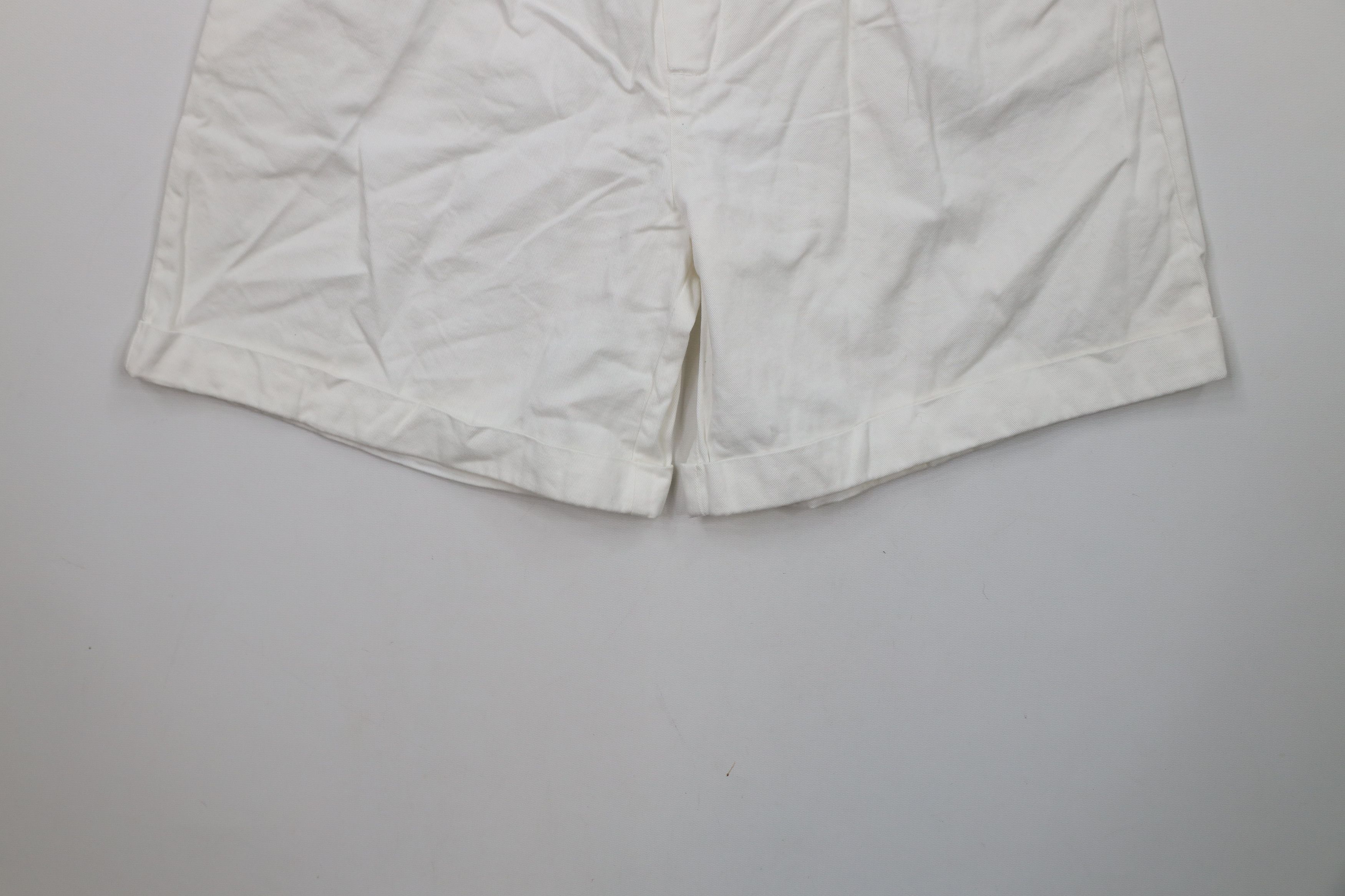 Vintage Deadstock Vintage 90s Streetwear Cuffed Shorts White Cotton Size 36" / US 14 / IT 50 - 4 Thumbnail