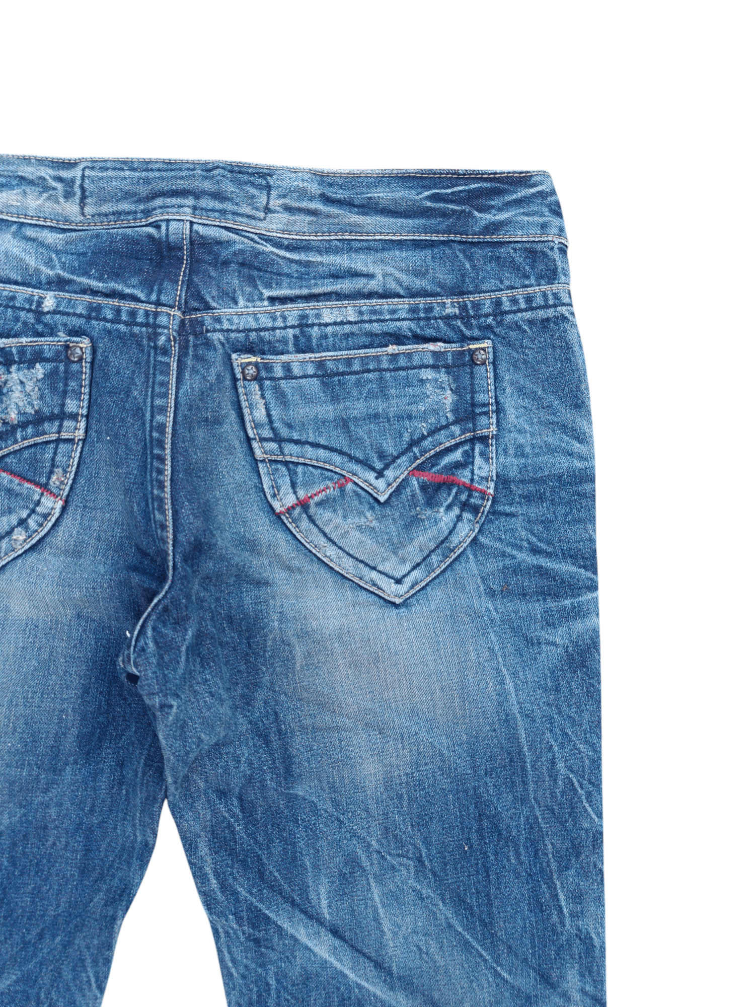 If Six Was Nine × Jean × Tornado Mart VTG Flare Jeans Japan Redpepper Distressed Whiskers Denim Size US 35 - 6 Thumbnail
