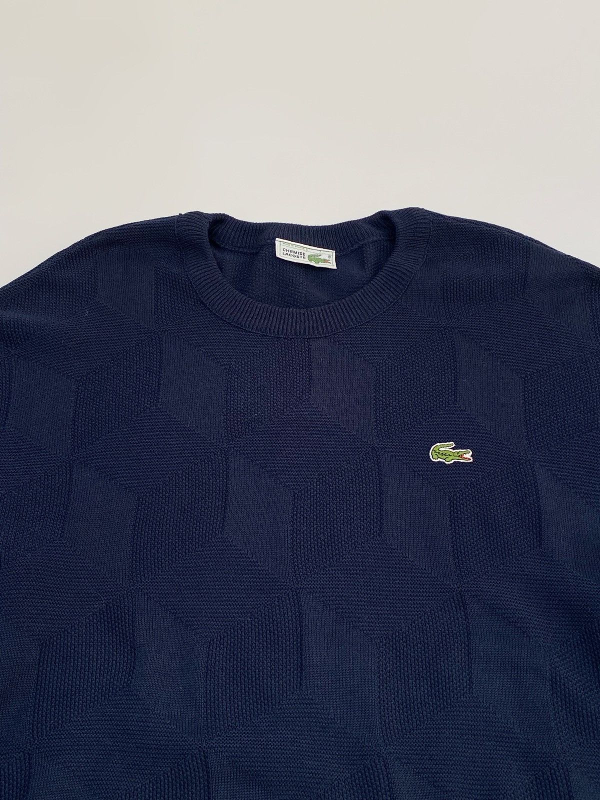 Lacoste × Vintage 1990’s Vintage Lacoste Chemise Cube Abstract Sweater Size US XXL / EU 58 / 5 - 5 Thumbnail