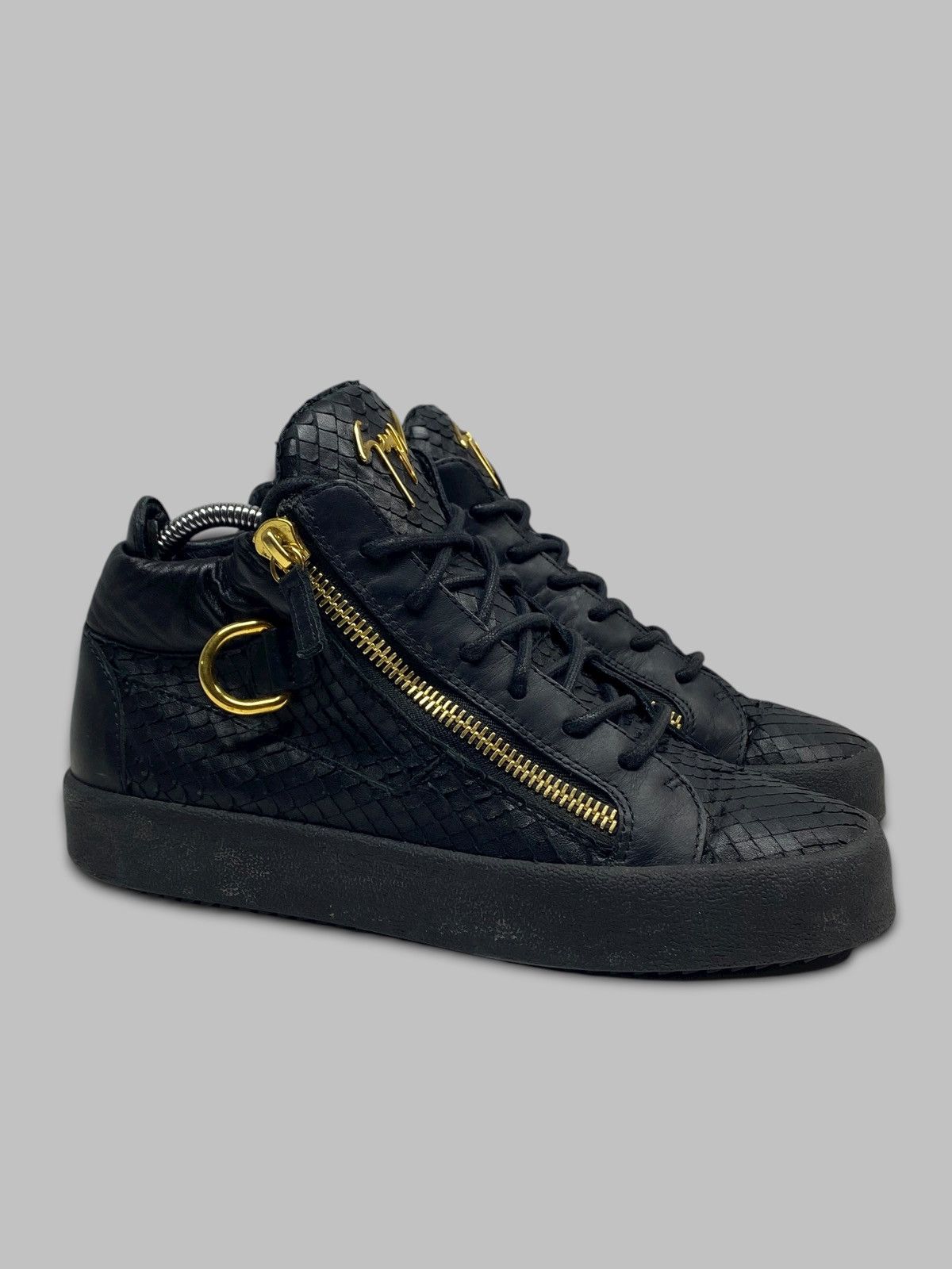 Giuseppe Zanotti Giuseppe Zanotti Snakeskin Leather High Top Sneakers Shoes Size US 8 / EU 41 - 1 Thumbnail