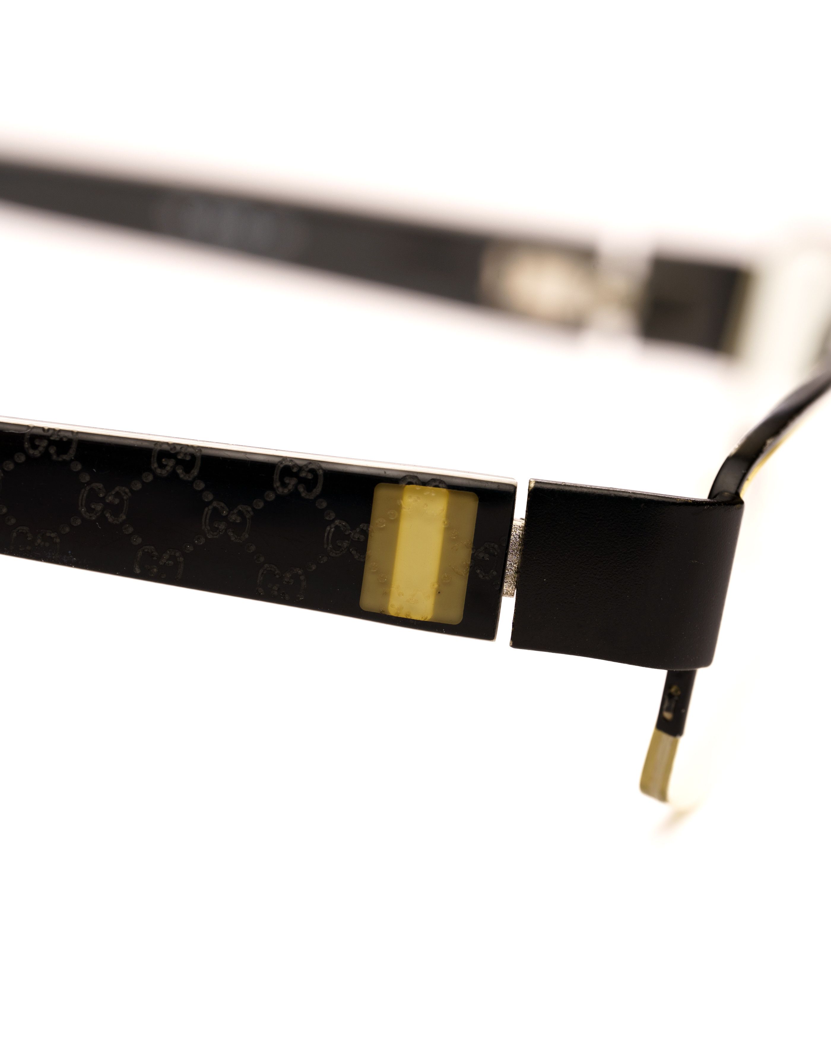 Gucci Gucci '90s Black Monogram Half-Rim Glasses Size ONE SIZE - 3 Thumbnail