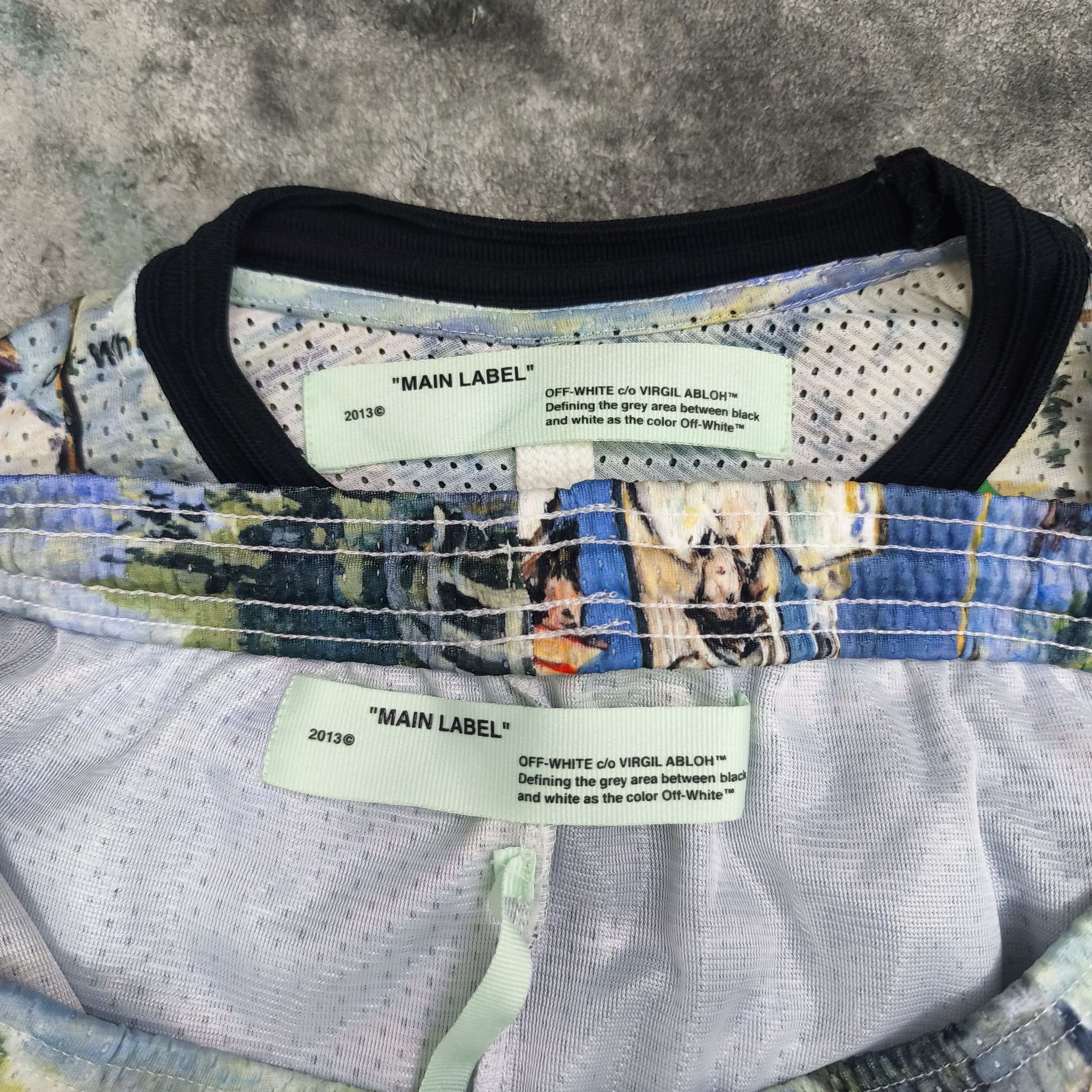 Off-White 2019 Virgil Abloh Mesh Impressionism Lake Logo T-Shirt Size US L / EU 52-54 / 3 - 10 Thumbnail
