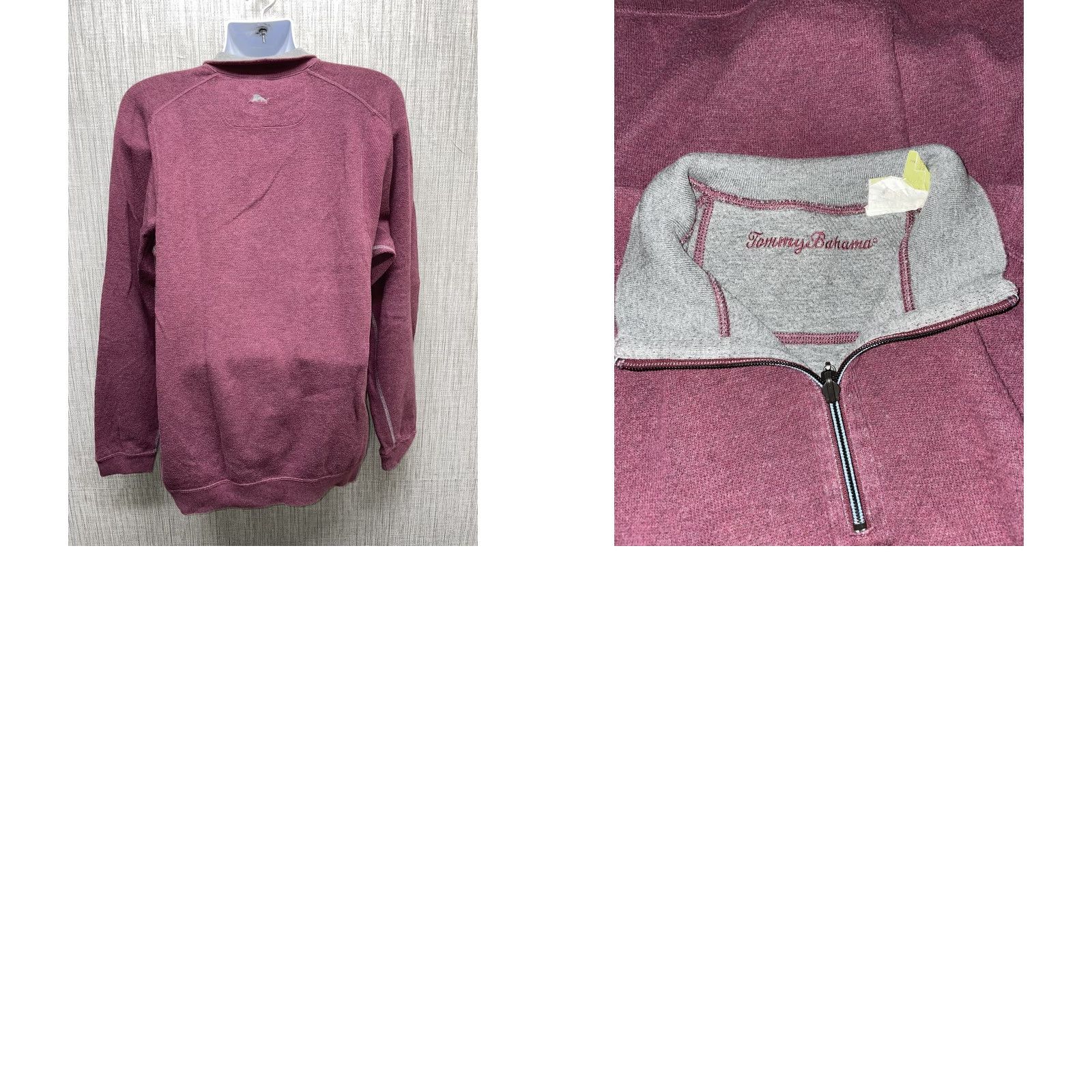 Tommy Bahama Tommy Bahama Half Zip Pullover L Mens 100% Cotton Light Maroon Red Zip Sweater Size US L / EU 52-54 / 3 - 8 Thumbnail