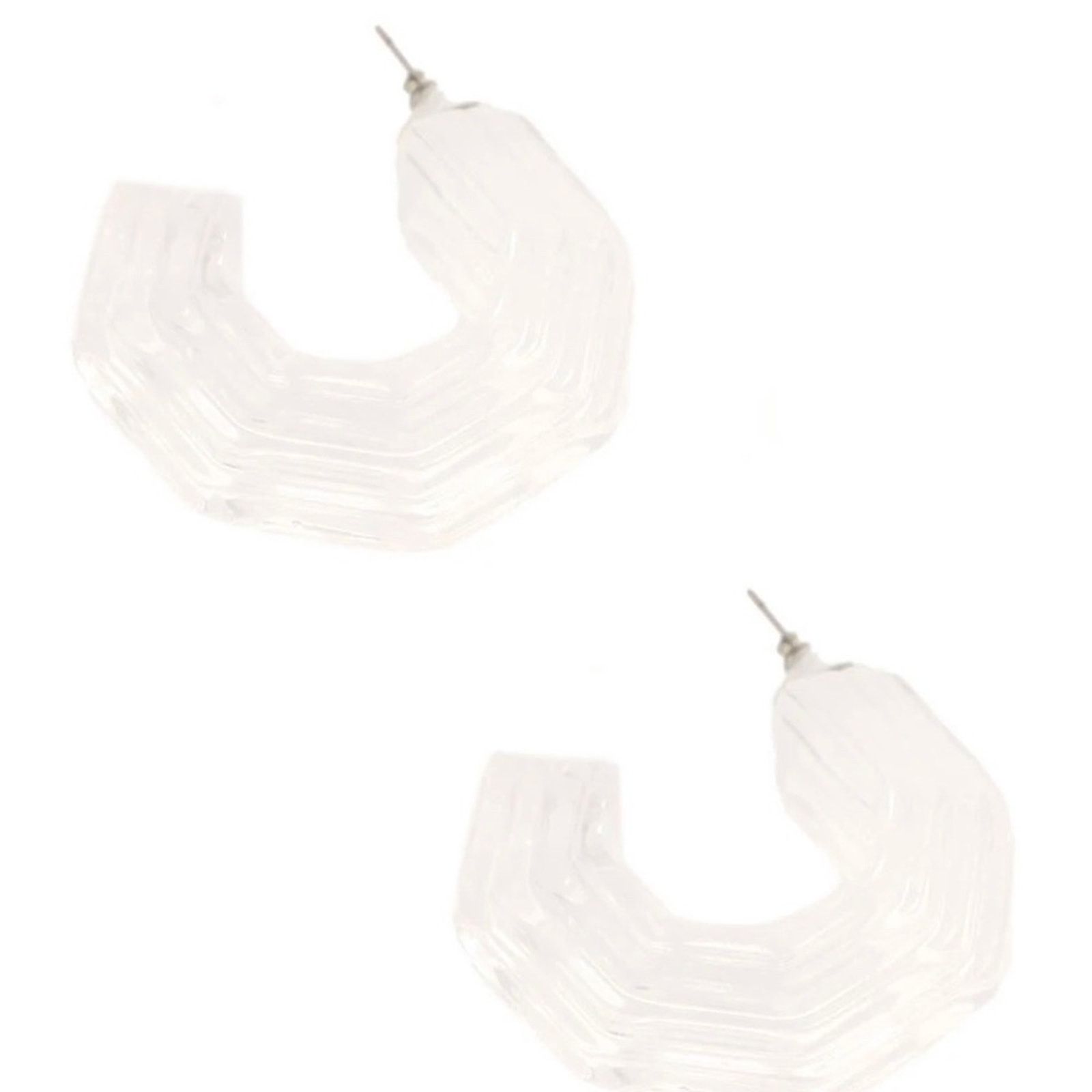 Other FASHION NOVA Clearly Into It Hoop Earrings NWT Size ONE SIZE - 4 Thumbnail