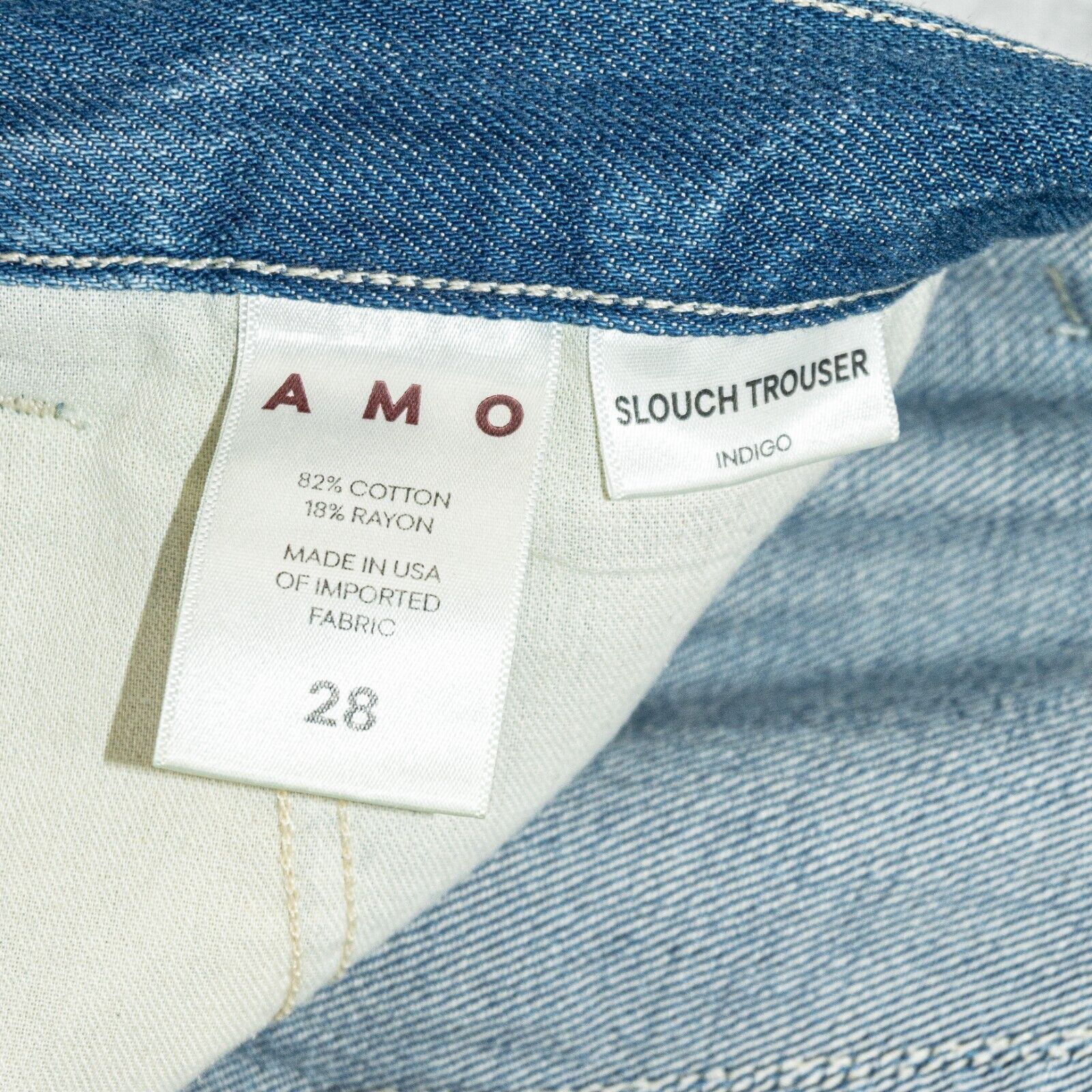 Designer AMO DENIM Women's baggy Slouch Trouser Jeans Indigo Size 28 Size 28" / US 6 / IT 42 - 7 Thumbnail