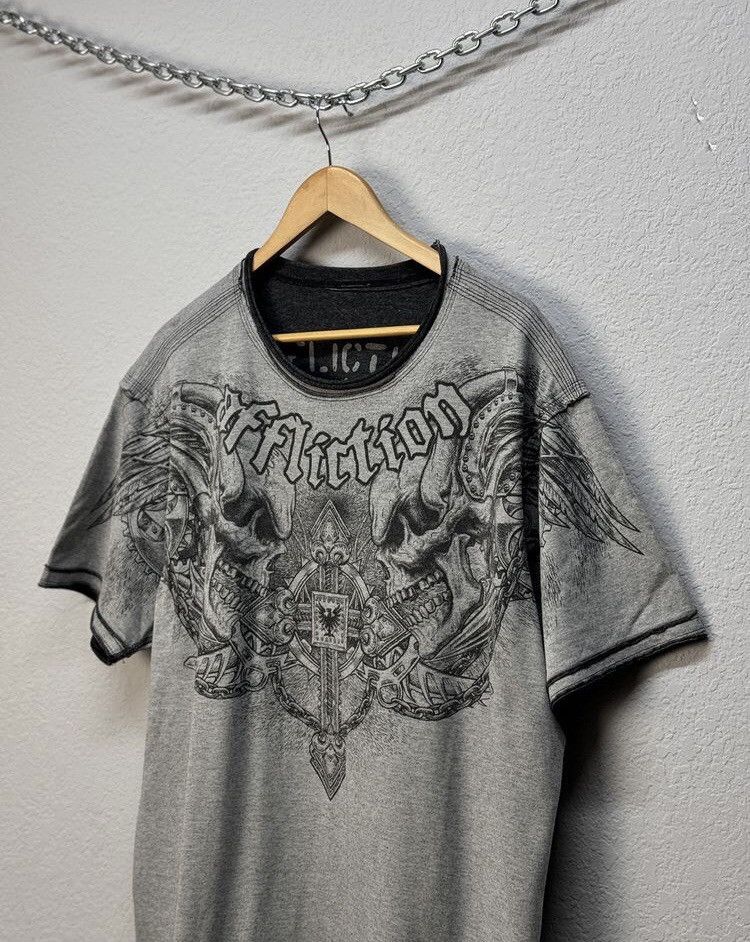 Affliction Affliction Vintage Reversible Double Skull T Shirt Size US XL / EU 56 / 4 - 4 Thumbnail