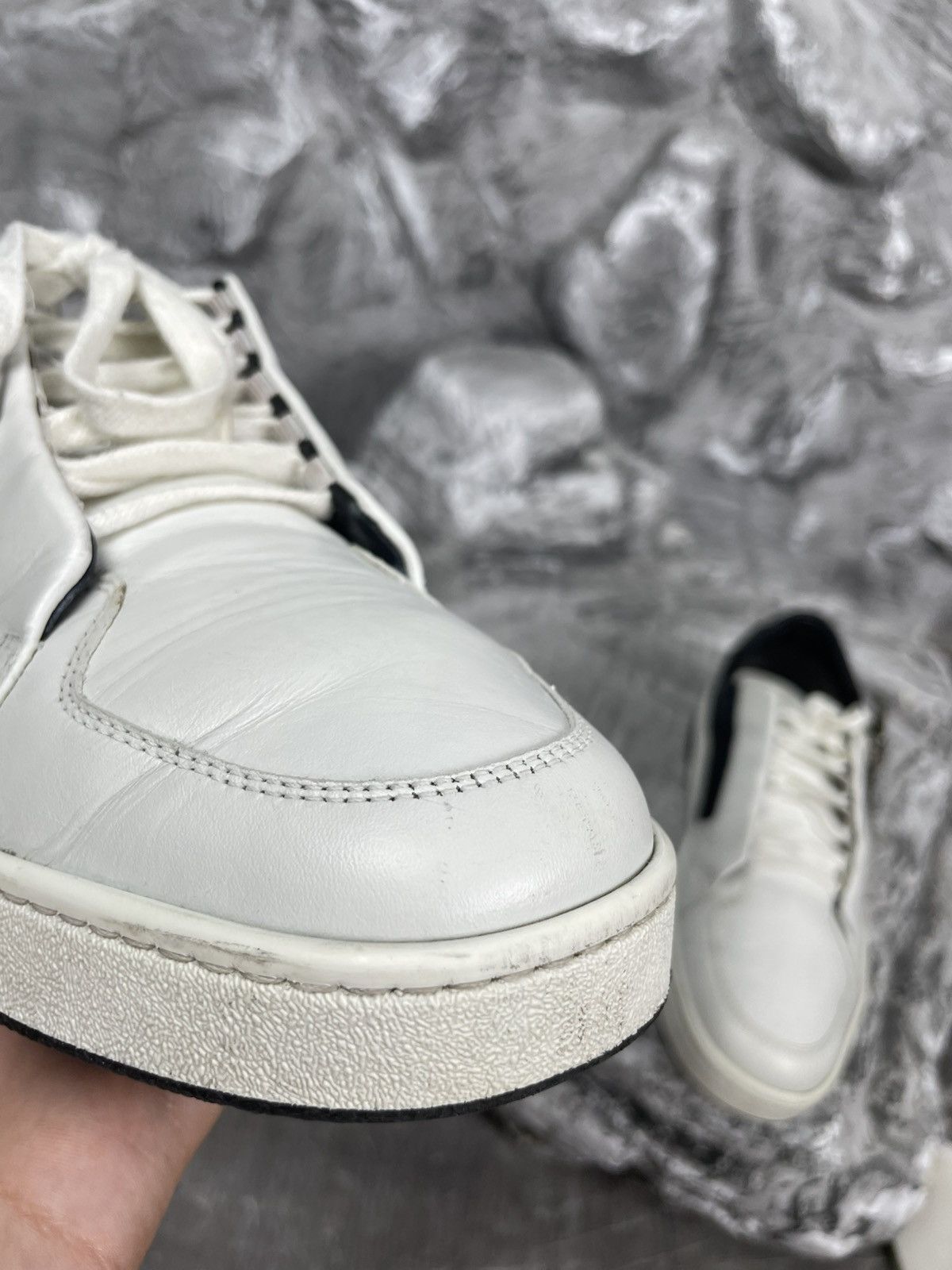 Gucci Gucci Black / White Leather Zip Sneakers Size US 9.5 / EU 42-43 - 17 Thumbnail