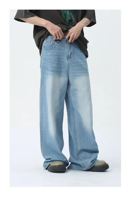 Japanese Brand × Jean Japanese retro simple light blue wide-leg jeans Size US 32 / EU 48 - 2 Thumbnail