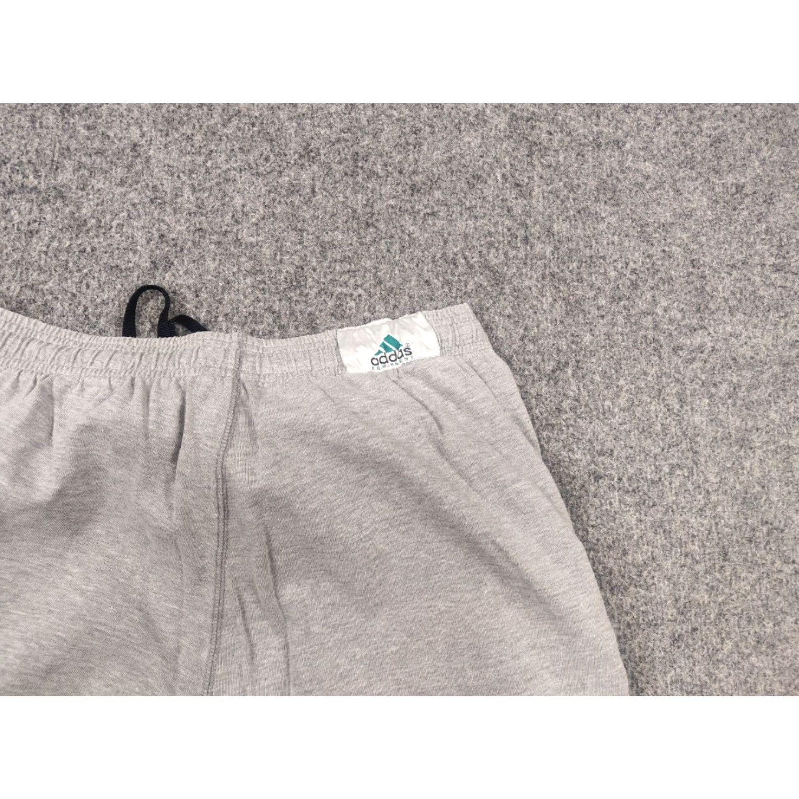 Adidas VINTAGE Adidas Equipment logo Gray Cotton Shorts with Pockets Drawstring – Men M, 32, 90s, Summer, Activewear Size US 31 - 7 Thumbnail