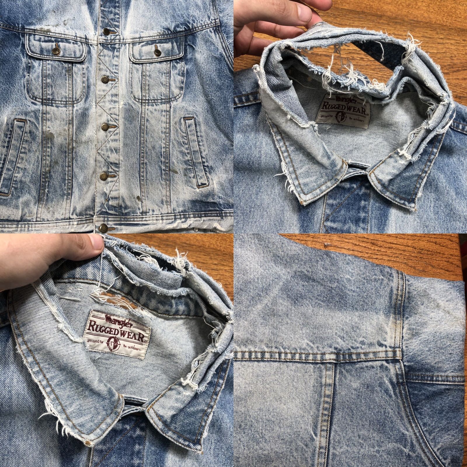 Wrangler VINTAGE Wrangler Denim Jacket Trucker Western Cowboy Blue 52 Chest Mens Regular Denim Jacket Size US 36 / EU 52 - 8 Thumbnail