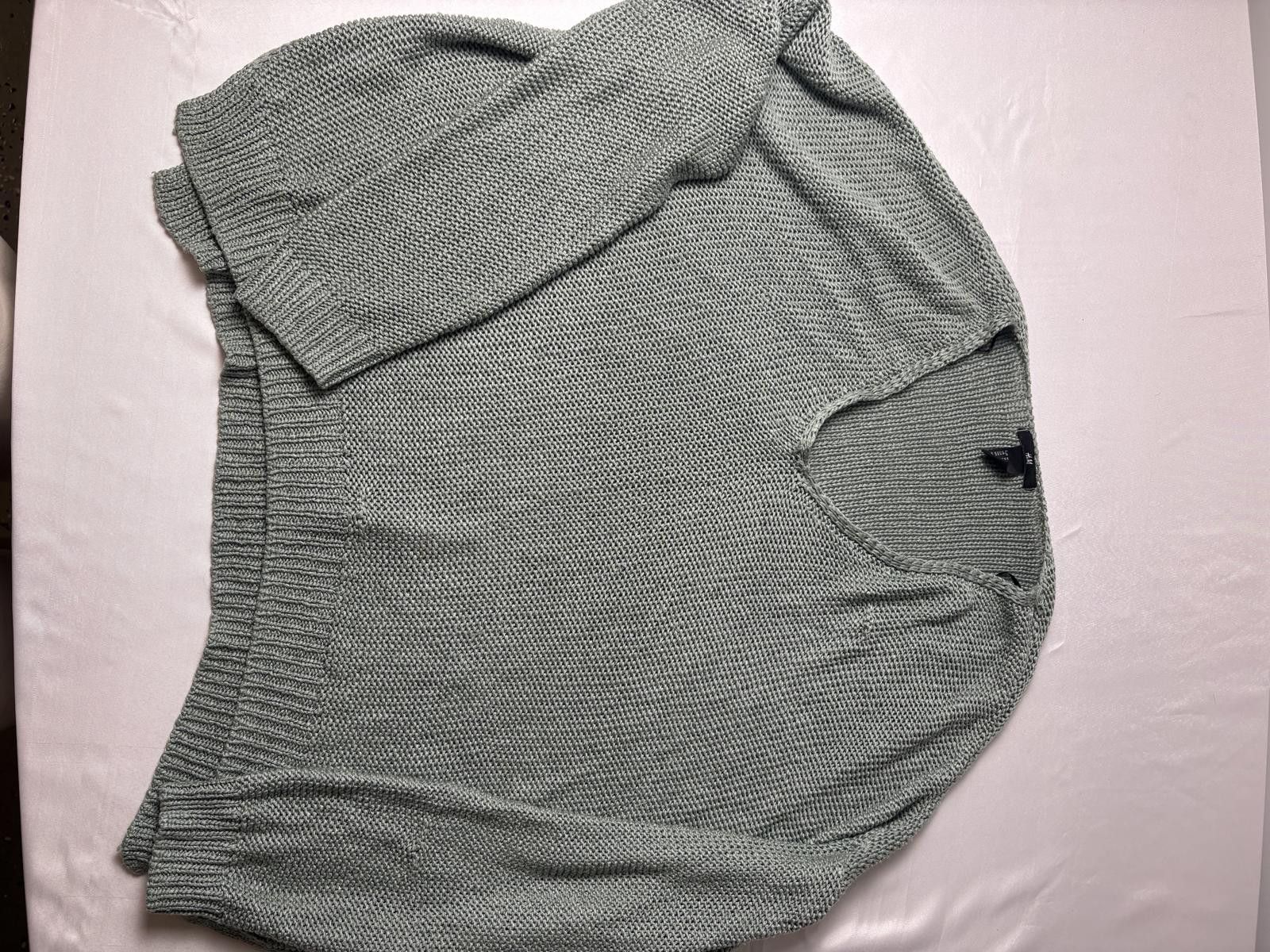 H&M Green V-neck knit oversize sweater Size M / US 6-8 / IT 42-44 - 4 Thumbnail