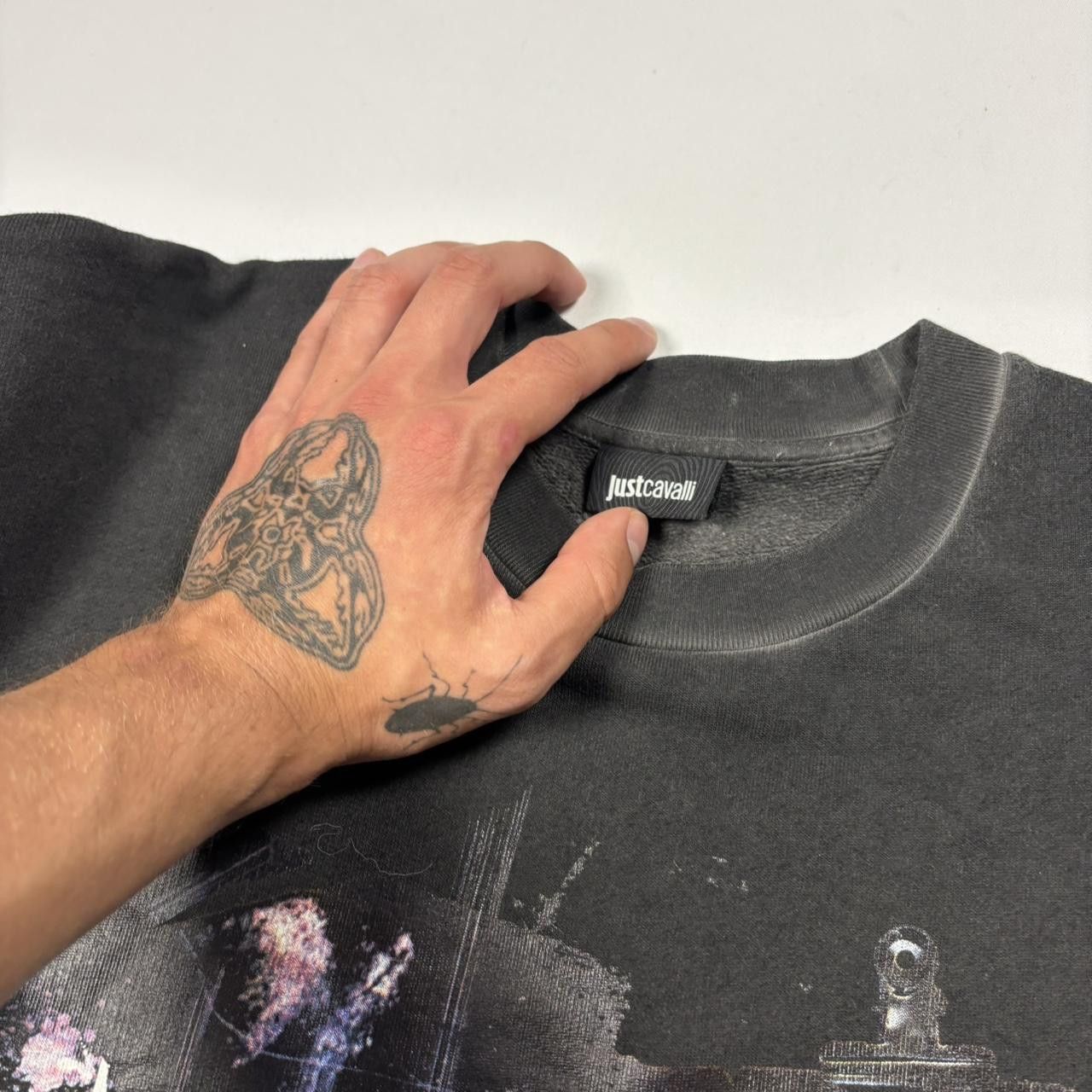 Just Cavalli Just Cavalli Black Graphic Sweatshirt L Size US L / EU 52-54 / 3 - 4 Thumbnail