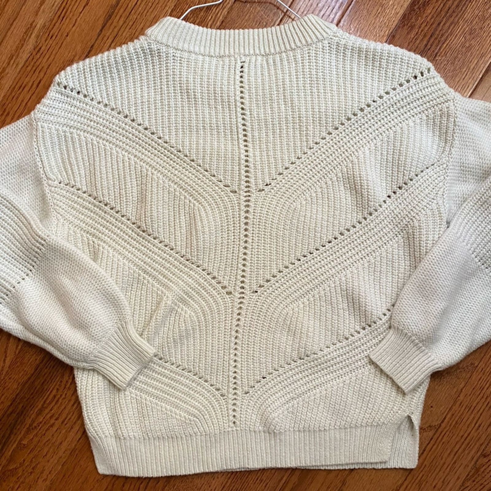 Marine Layer Marine Layer Olivia Sweater Womens XS Cream‎ Crew Neck EUC Size XS / US 0-2 / IT 36-38 - 12 Thumbnail