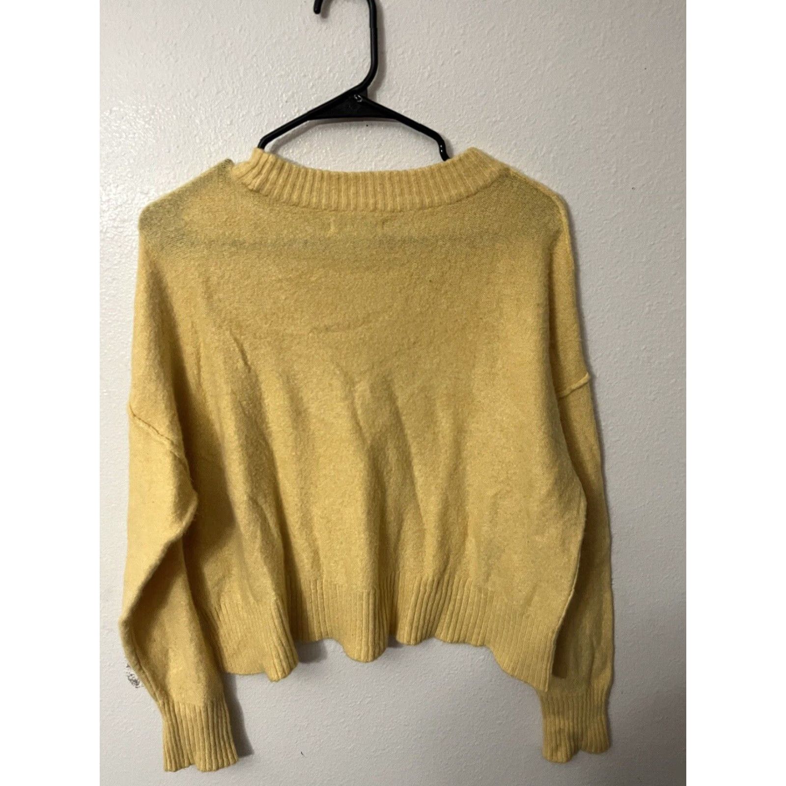 American Eagle Outfitters VINTAGE American Eagle Outfitters Women's Yellow Long Sleeve Sweater Crew Acrylic Knit Casual M Size M / US 6-8 / IT 42-44 - 3 Thumbnail
