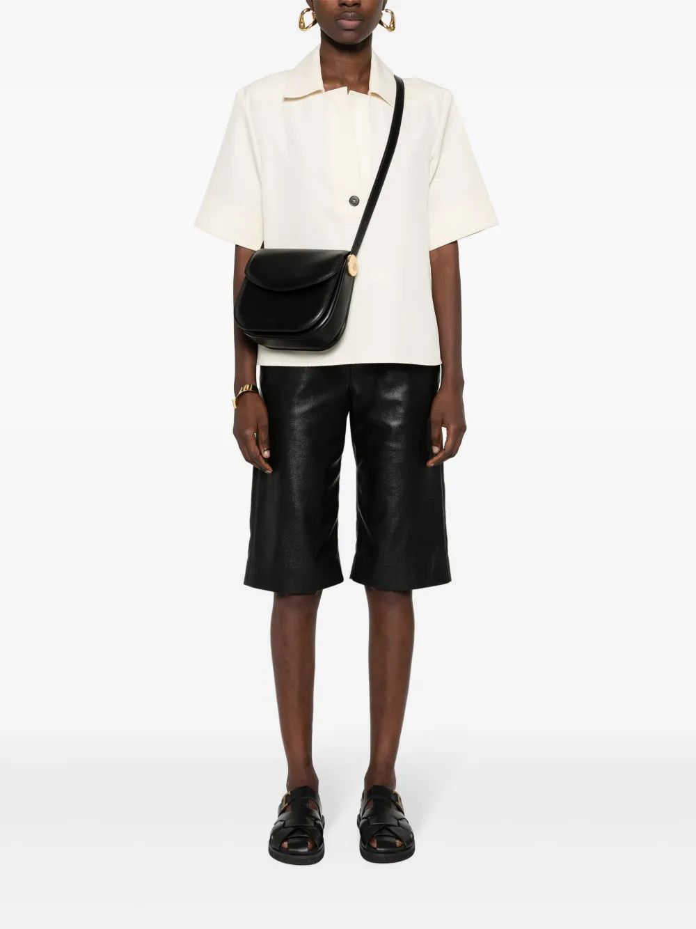 Jil Sander o1loc1c0426 Size:OS/Medium Coin Leather Bag in Black Size ONE SIZE - 5 Thumbnail