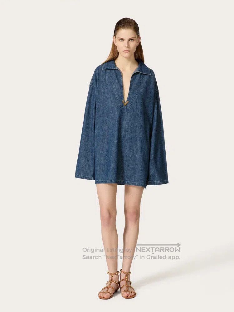 Valentino Valentino Women's denim kaftan dress Size L / US 10 / IT 46 - 4 Thumbnail