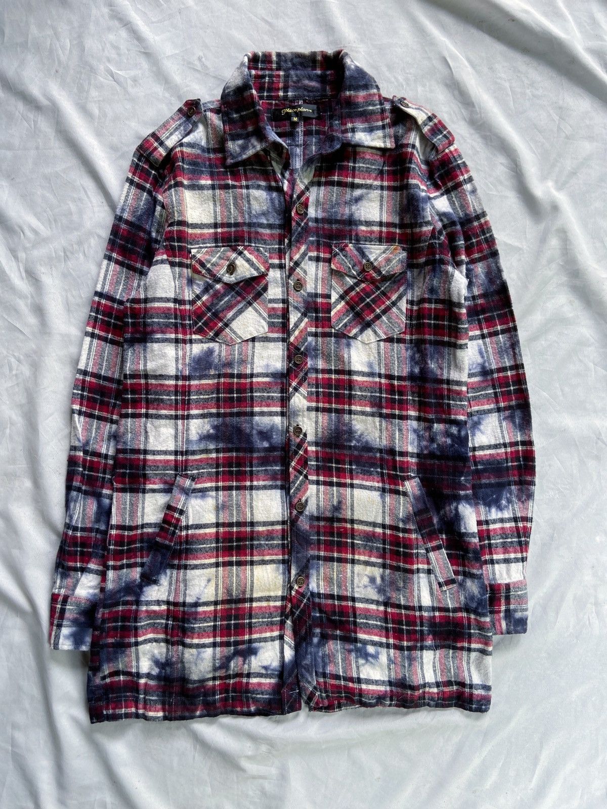 Japanese Brand PLACE PLAN TIE DYE BUTTON DOWN SHIRT COAT STYLE Size US L / EU 52-54 / 3 - 2 Thumbnail