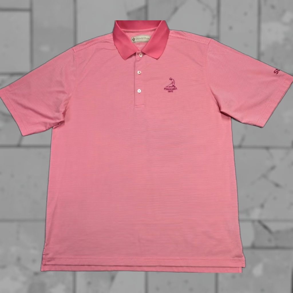 Vintage Donald Ross Polo Shirt L Pink White Stripe Pinehurst Country Club Golf Staff Mens Size US L / EU 52-54 / 3 - 1 Thumbnail