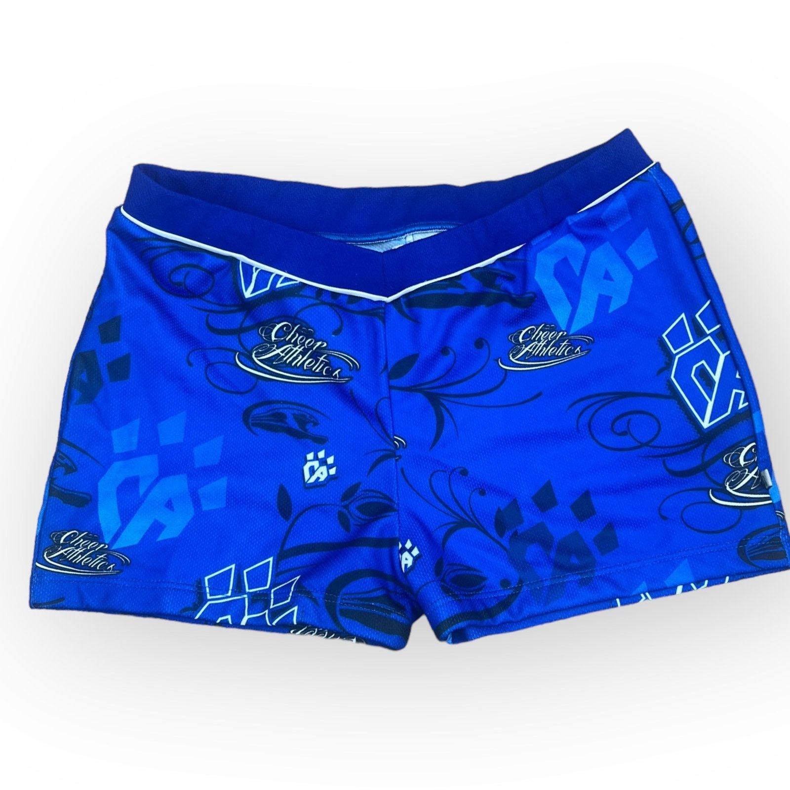 Vintage Cheer Athletics Practice Short - Blue Hot Pants with Logos Size 28" / US 6 / IT 42 - 4 Thumbnail