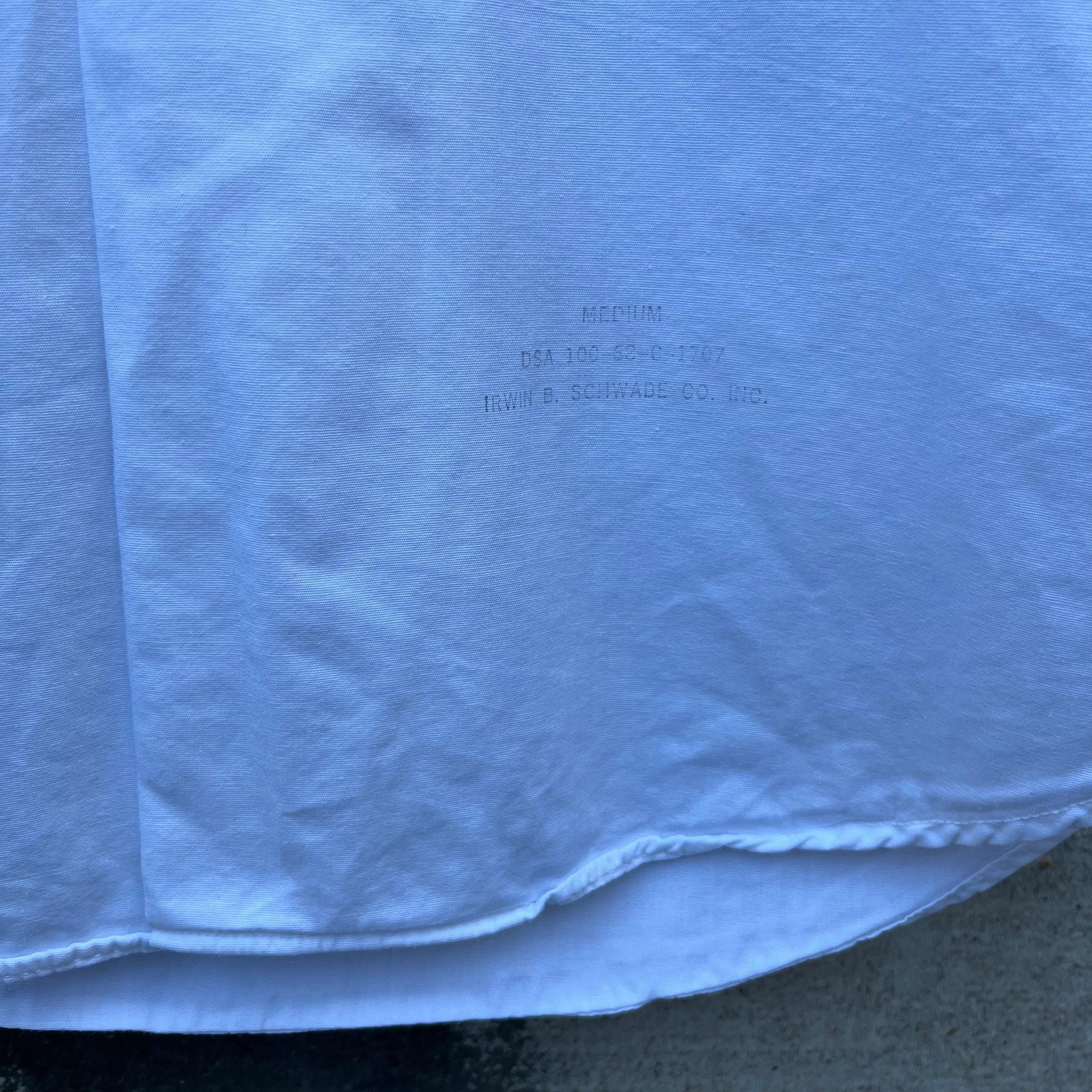 Vintage 60's USN White Short Sleeve Button Down Shirt Size US L / EU 52-54 / 3 - 3 Thumbnail
