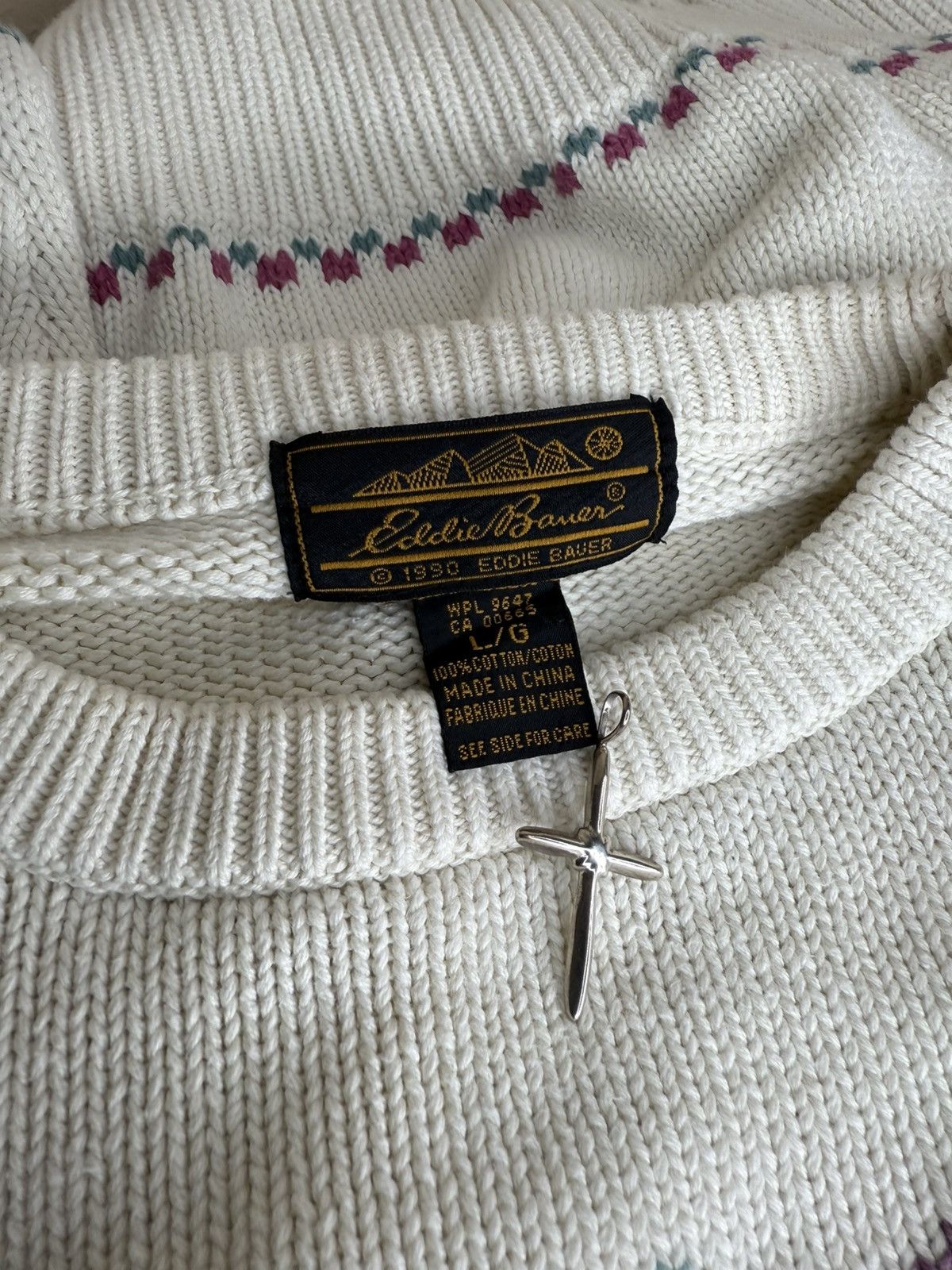 Eddie Bauer × Vintage Vintage Eddie Bauer floral embroidered knit sweater Size L / US 10 / IT 46 - 3 Thumbnail