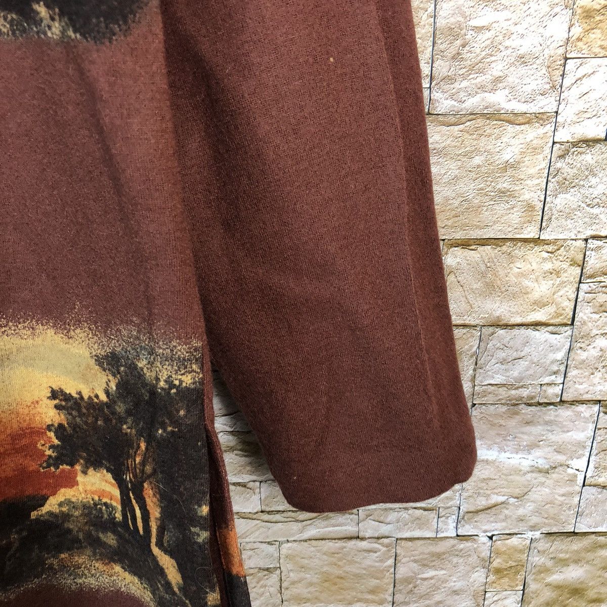 Homespun Knitwear Kaorgin art painting vintage Brown Knitwear #A300 Size US M / EU 48-50 / 2 - 8 Thumbnail