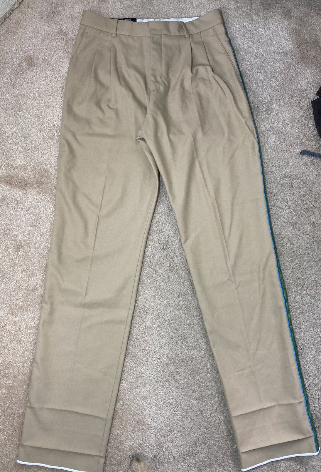 Calvin Klein 205W39NYC FW18 Calvin Klein 205W39NYC Raf Simons Khaki Side Stripe 46 Size US 30 / EU 46 - 2 Thumbnail