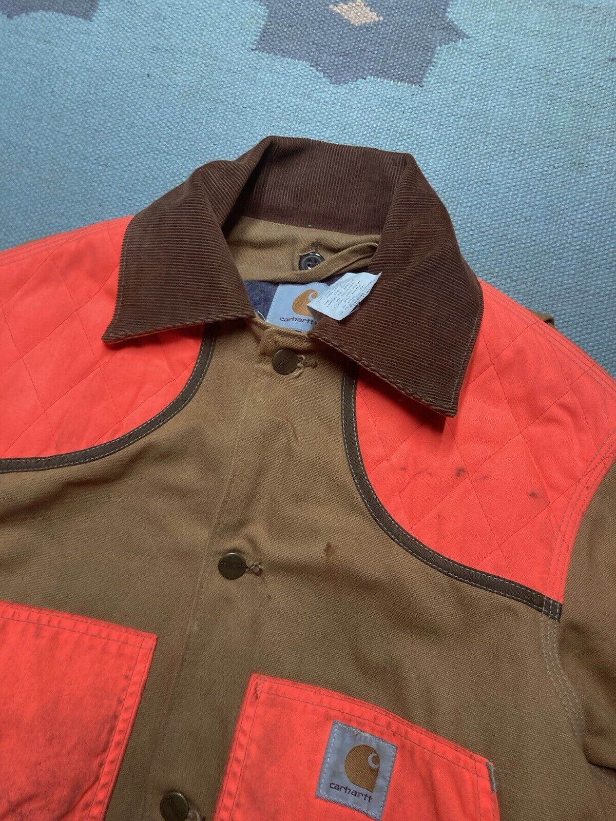 Carhartt × Vintage Vtg carhartt canvas jacket CB950 hunting coat hi vis blaze M Size US M / EU 48-50 / 2 - 3 Thumbnail