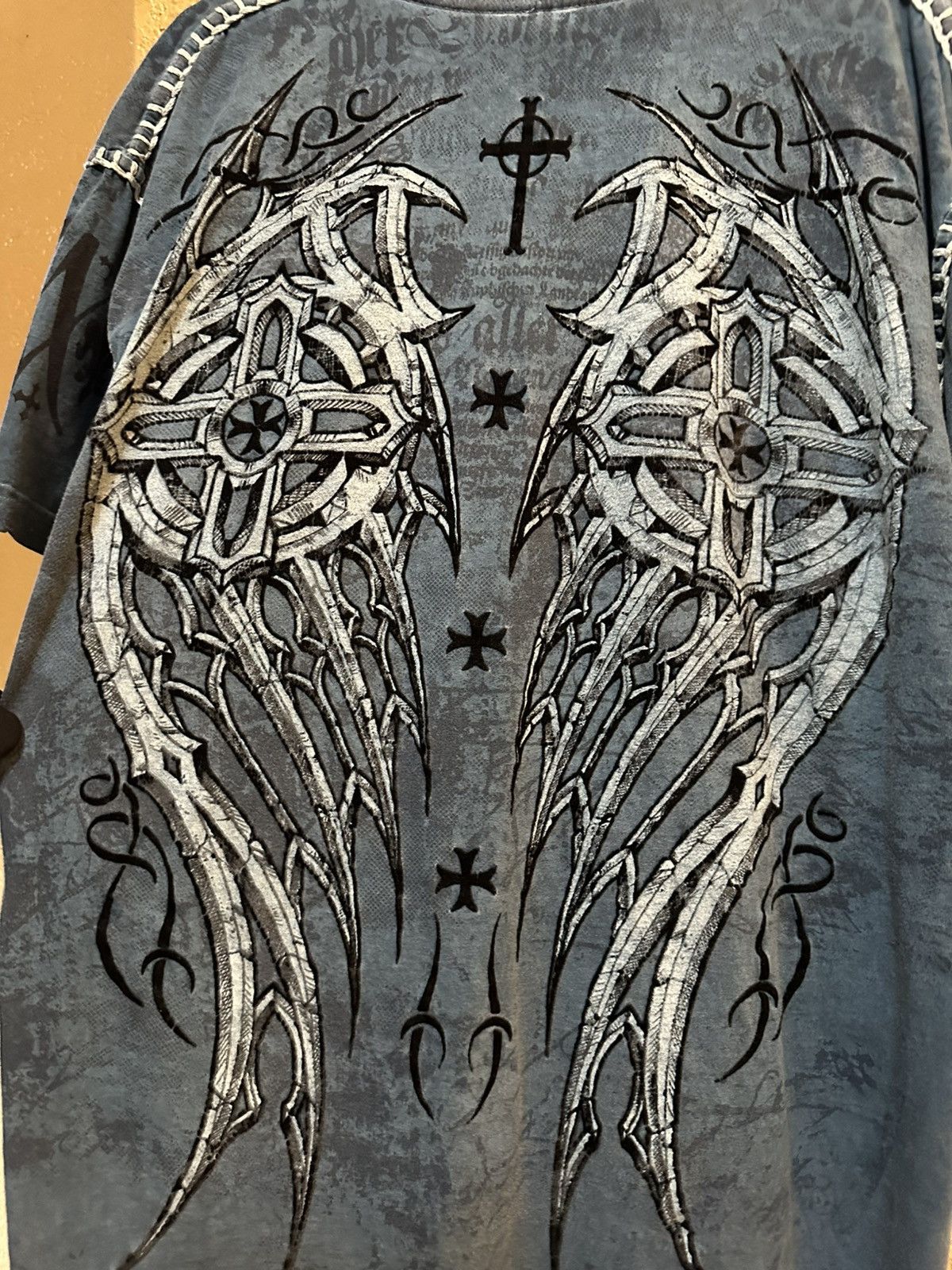 Vintage crazy Y2K Raw State Cross Wings t shirt grunge Size US XXL / EU 58 / 5 - 3 Thumbnail