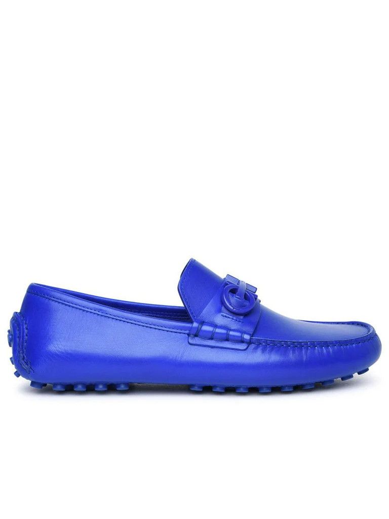 Salvatore Ferragamo o1s1rm0824 Grazioso Leather Loafers in Blue Size US 6 / EU 39 - 1 Thumbnail