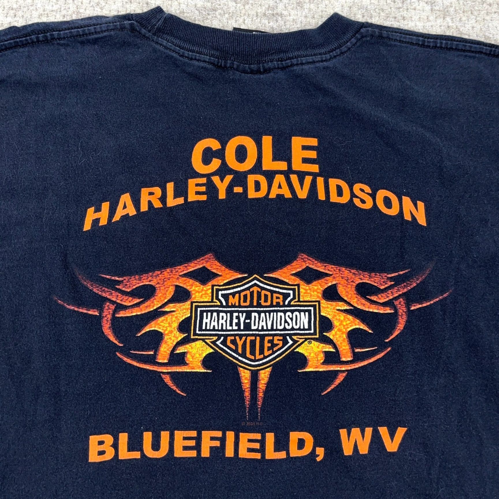 Harley Davidson VINTAGE Harley-Davidson Shirt XL Black Graphic Pocket Tee Tattoo Flames 80s Biker Mens Size US XL / EU 56 / 4 - 3 Thumbnail
