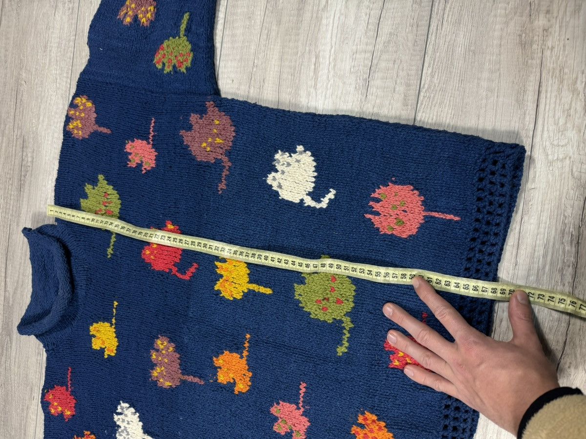 Handmade AMANO Handmade Vintage Cotton Autumn Leaves Knitted Sweater Size US M / EU 48-50 / 2 - 10 Thumbnail