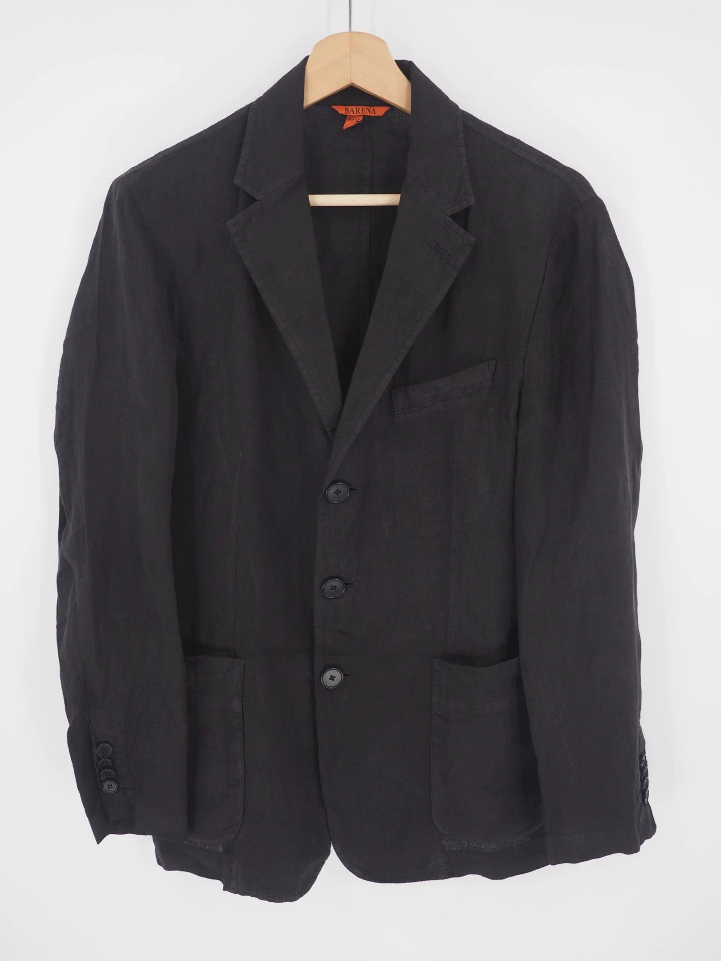 Barena BARENA Black Linen Blazer Size 46 Size 46R - 1 Thumbnail
