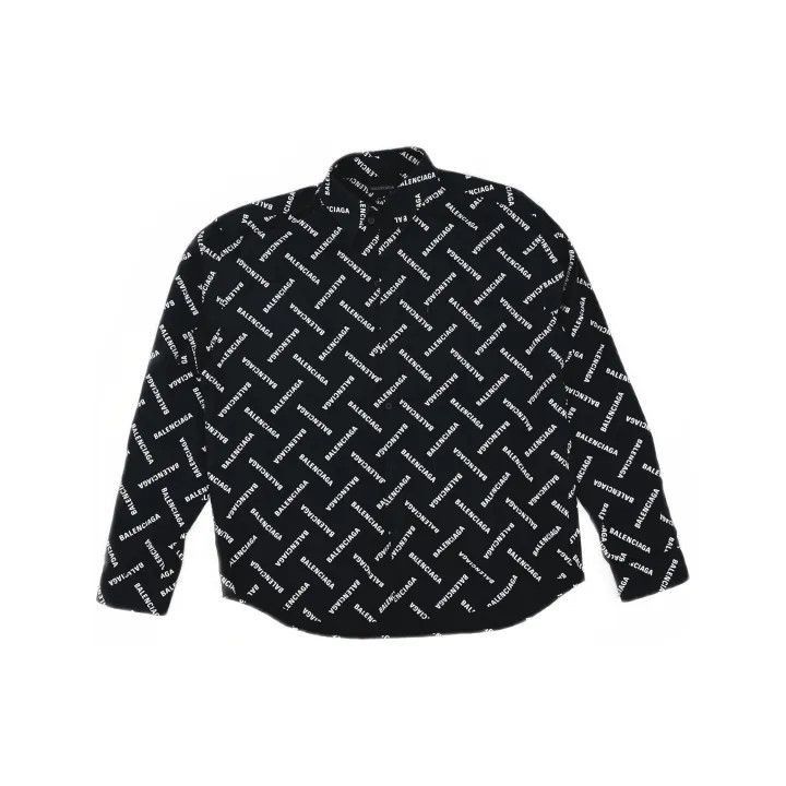 Balenciaga Balenciaga Balenciaga Black Printed Long Sleeve Shirt -250 Size US M / EU 48-50 / 2 - 2 Thumbnail