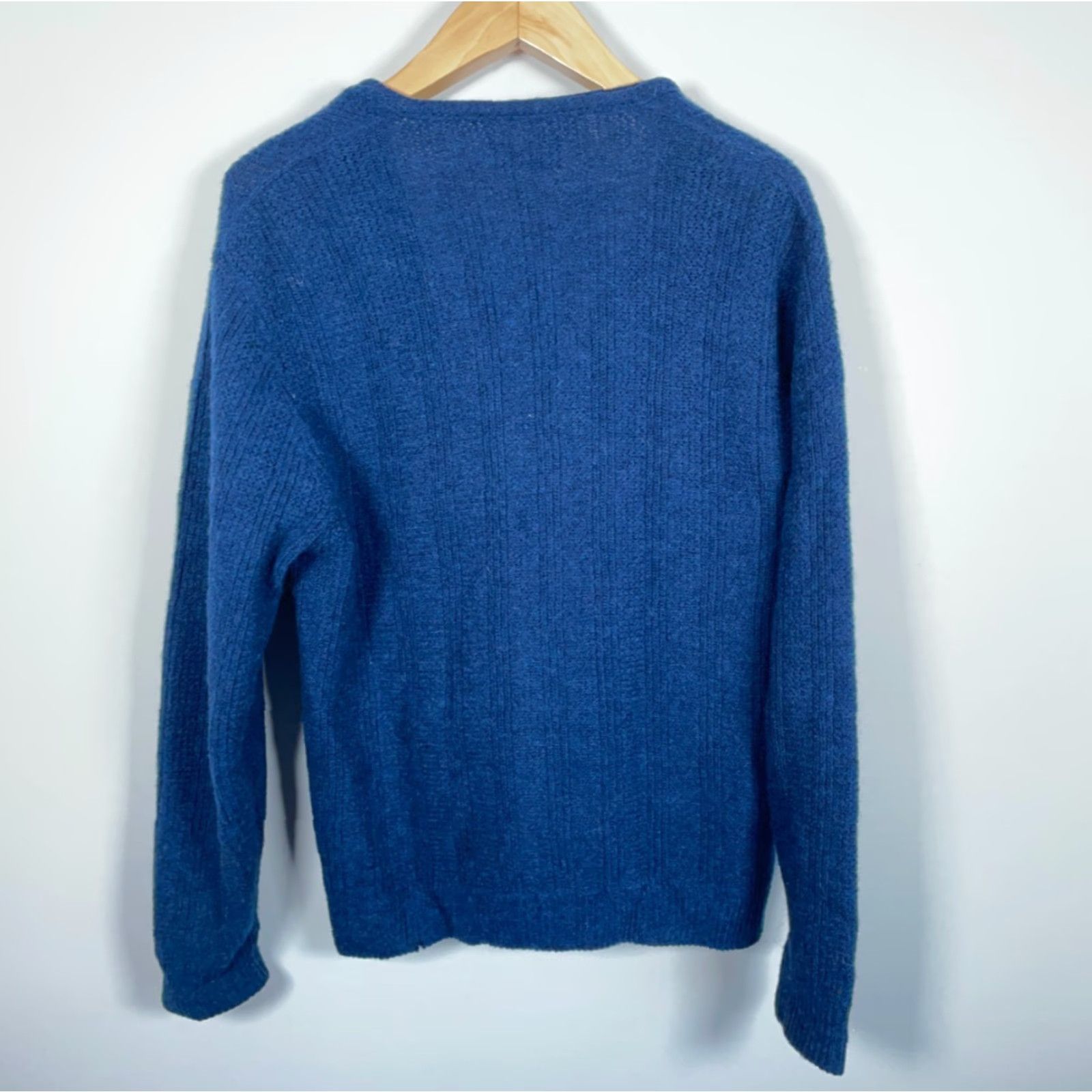Vintage VINTAGE Puritan Cardigan Sweater 80s Dark Blue Wool Blend Knit Long Sleeve V-Neck Men Large Size US L / EU 52-54 / 3 - 2 Thumbnail