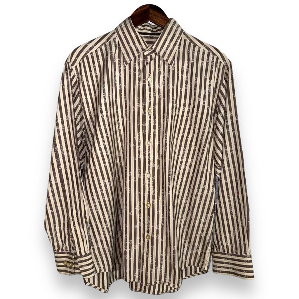 Tommy Bahama Tommy Bahama Tan Striped Silk L/S Button Down Shirt Size M Size US M / EU 48-50 / 2 - 1 Thumbnail