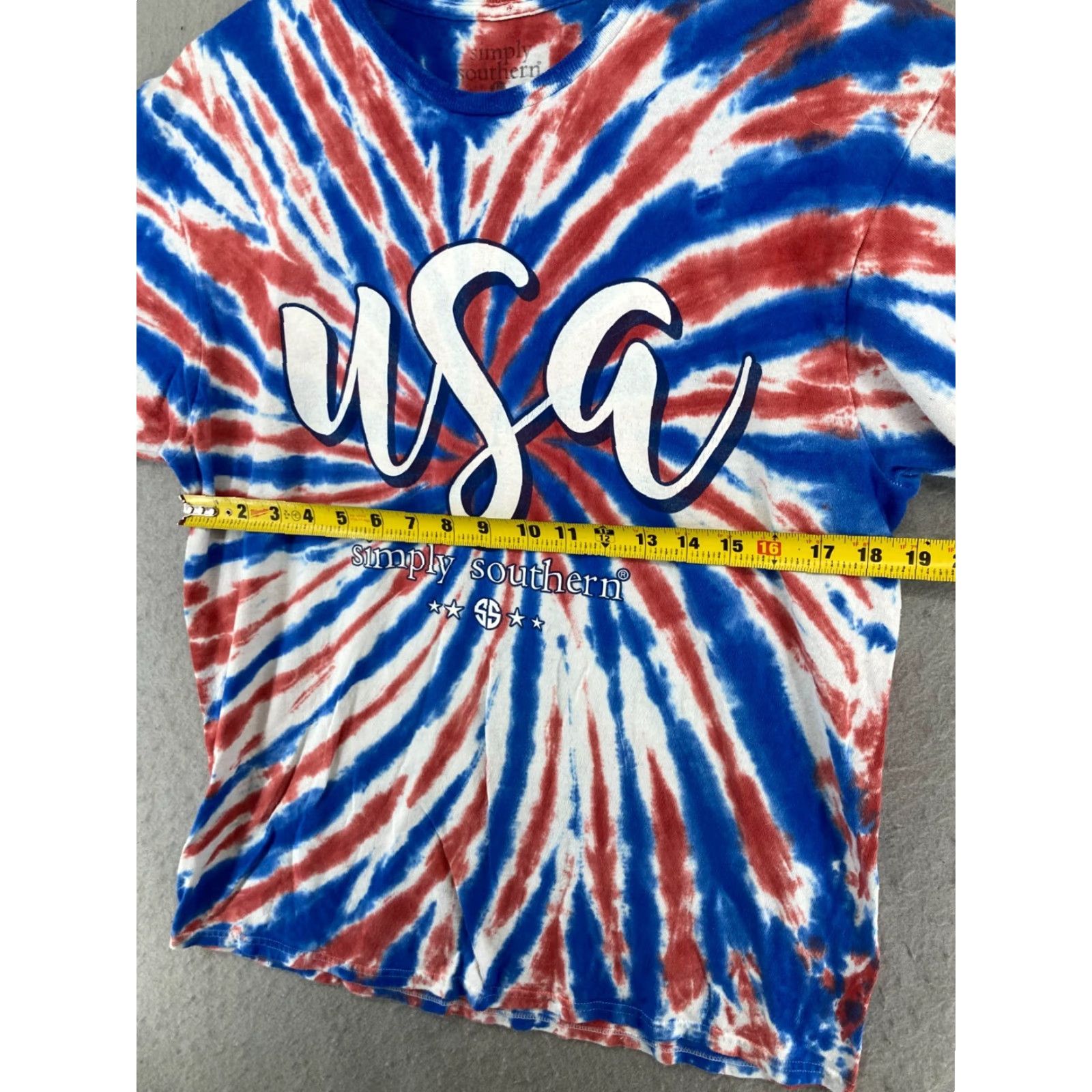 Vintage Simply Southern Tshirt Womens Large Tie Dye USA Star Lips Size L / US 10 / IT 46 - 2 Thumbnail