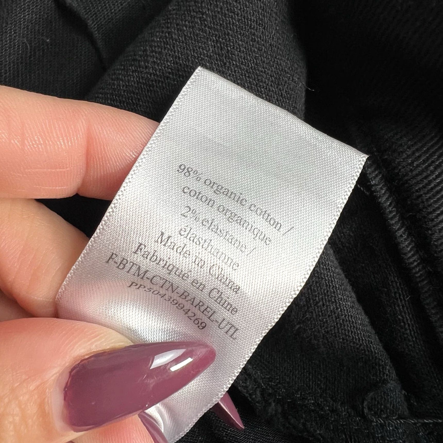 Everlane Everlane Black High-Waisted Cotton Tapered Pants Womens Size 6T Size 28" / US 6 / IT 42 - 4 Thumbnail